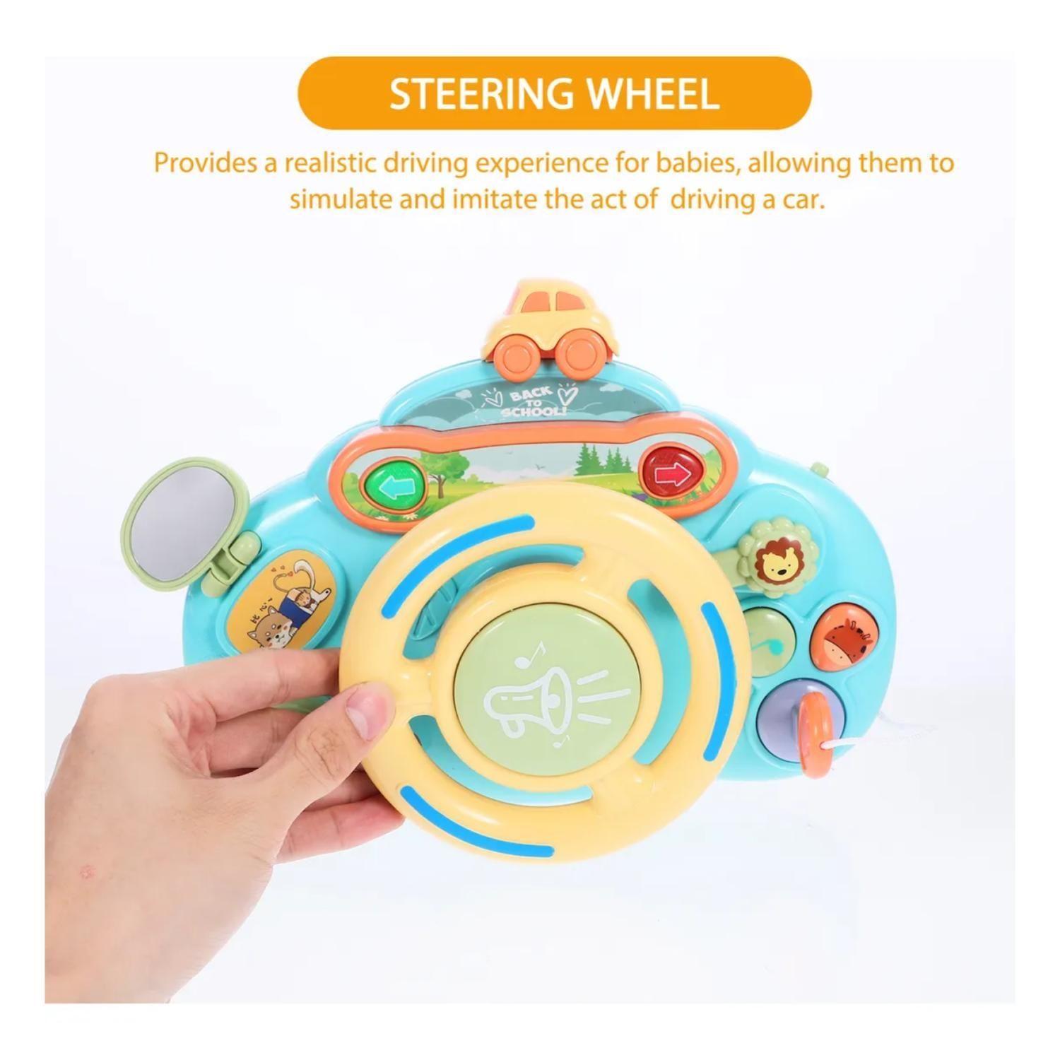 Juguete Simulador Volante Interactivo Sonido Azul Infantil-3