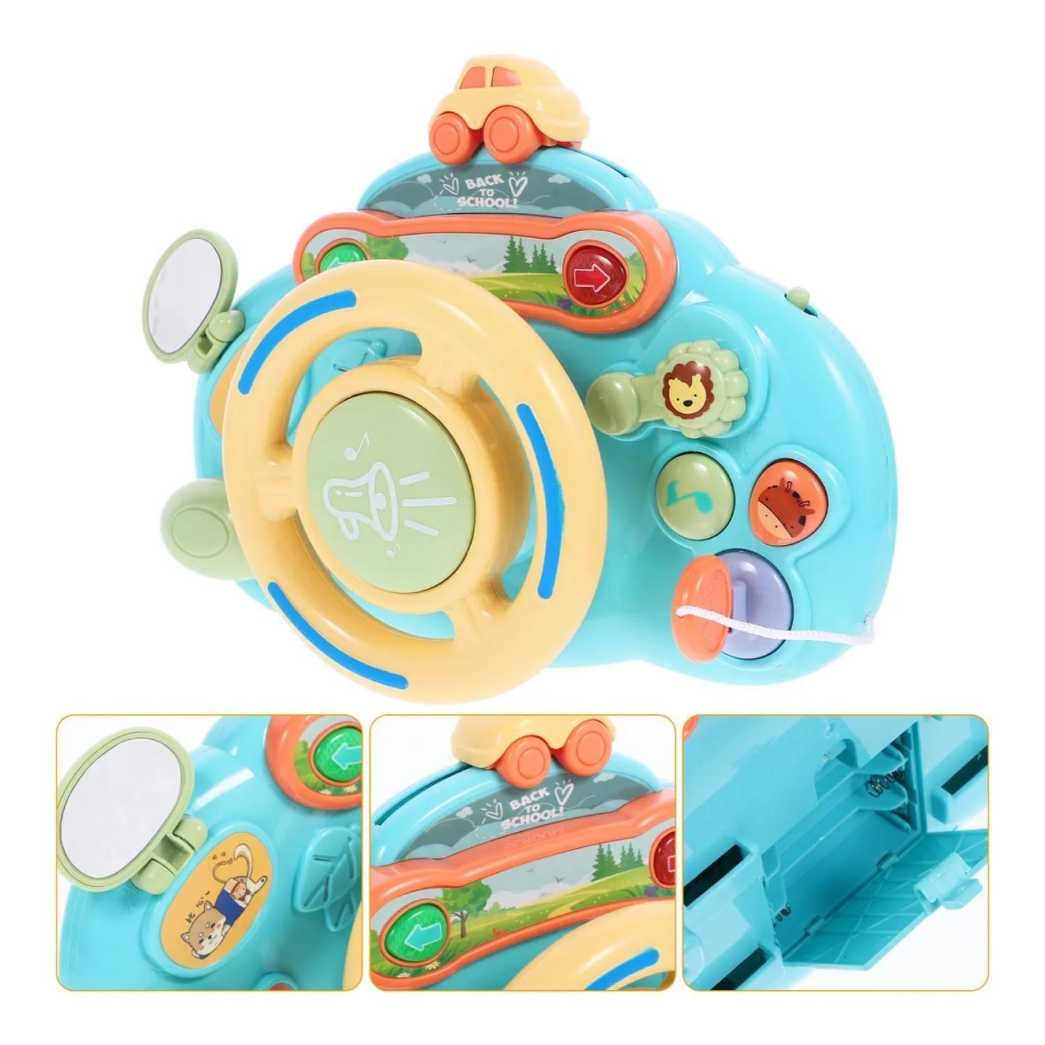 Juguete Simulador Volante Interactivo Sonido Azul Infantil-4