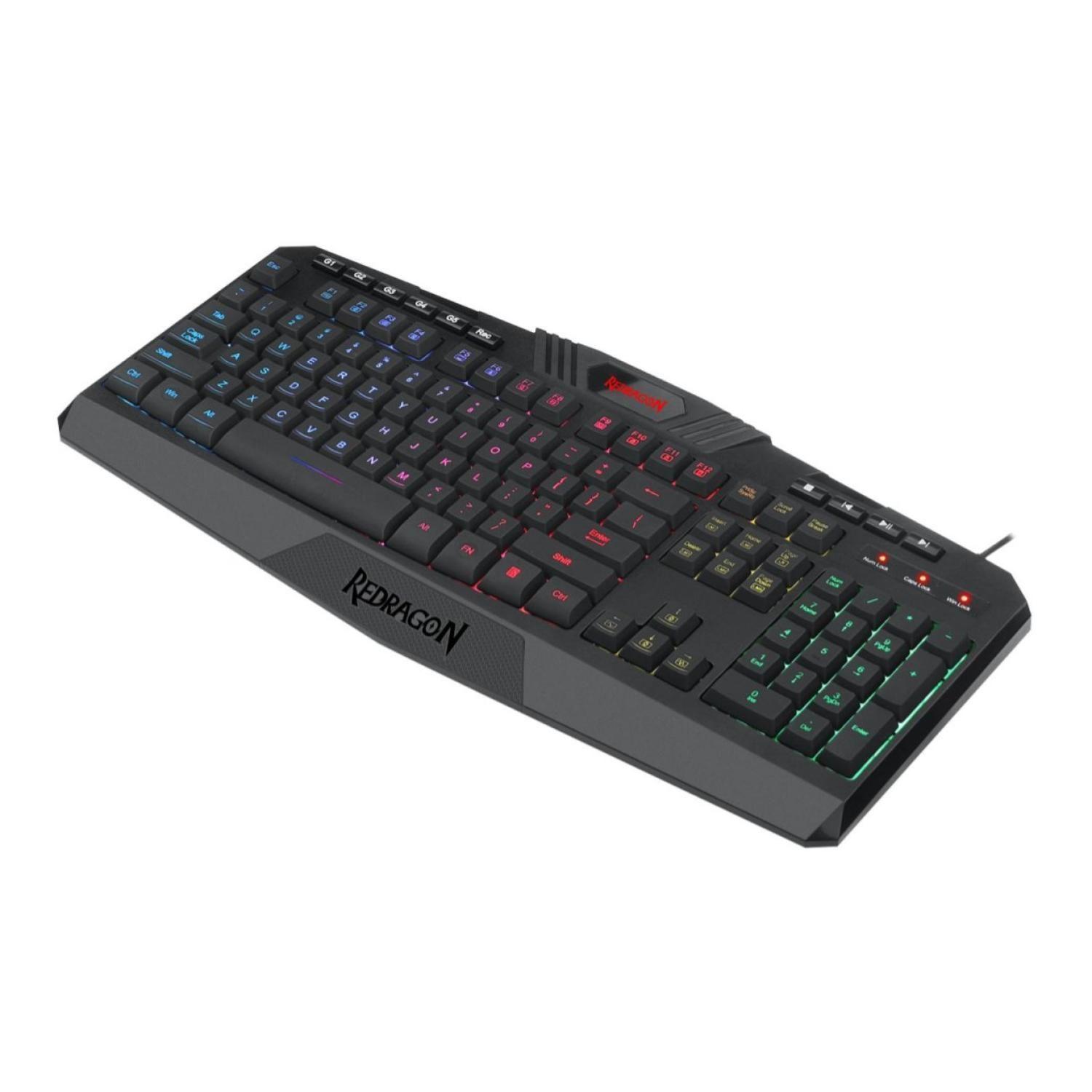 Teclado Mecanico Gamer USB RGB Negro Harpe Redragon-3