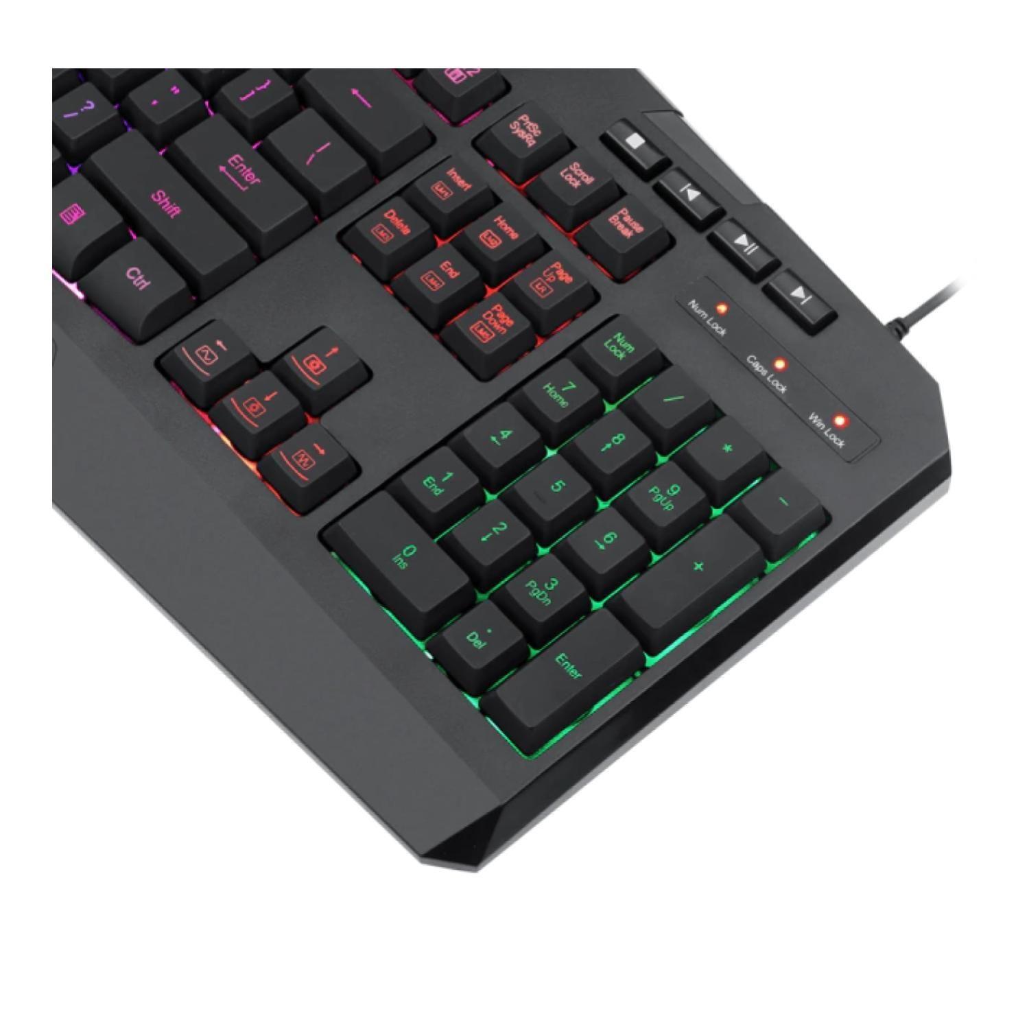 Teclado Mecanico Gamer USB RGB Negro Harpe Redragon-5