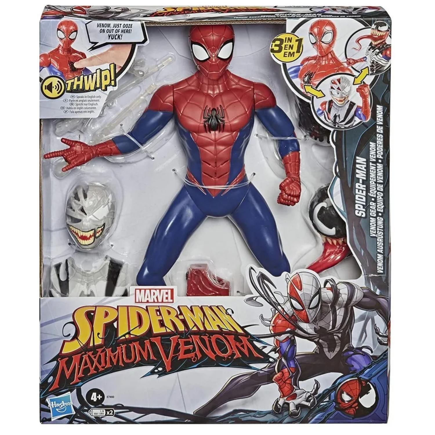 Juguete Figura De Accion Spider Man Mascara Venom Sonidos 30Cm-0