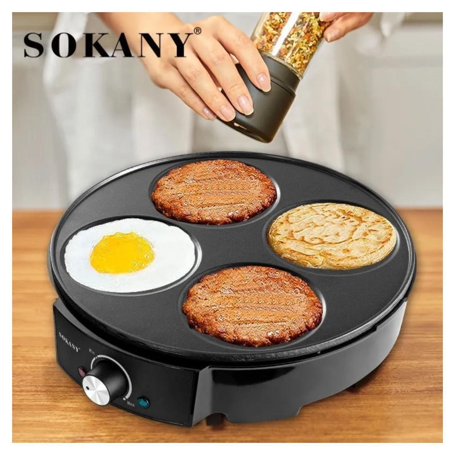 Maquina Para Hacer Panqueques 1200W Negro SK-1003 Sokany-1
