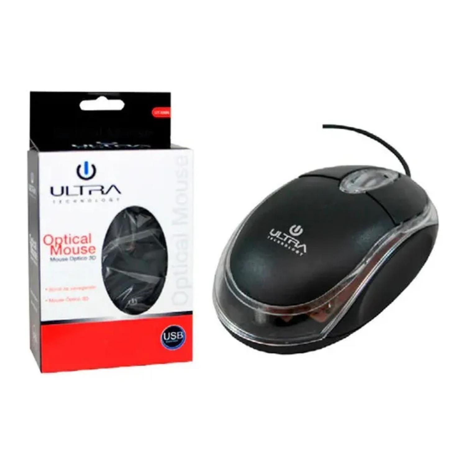 Mouse Alambrico Optico USB 3 Botones Negro 120UN-3