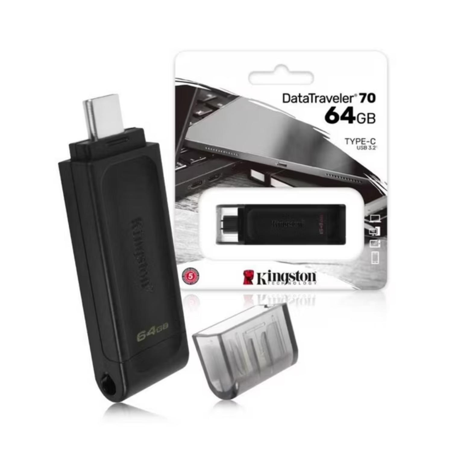 Pendrive USB 3.2 Tipo C 64Gb Negro DT70-2