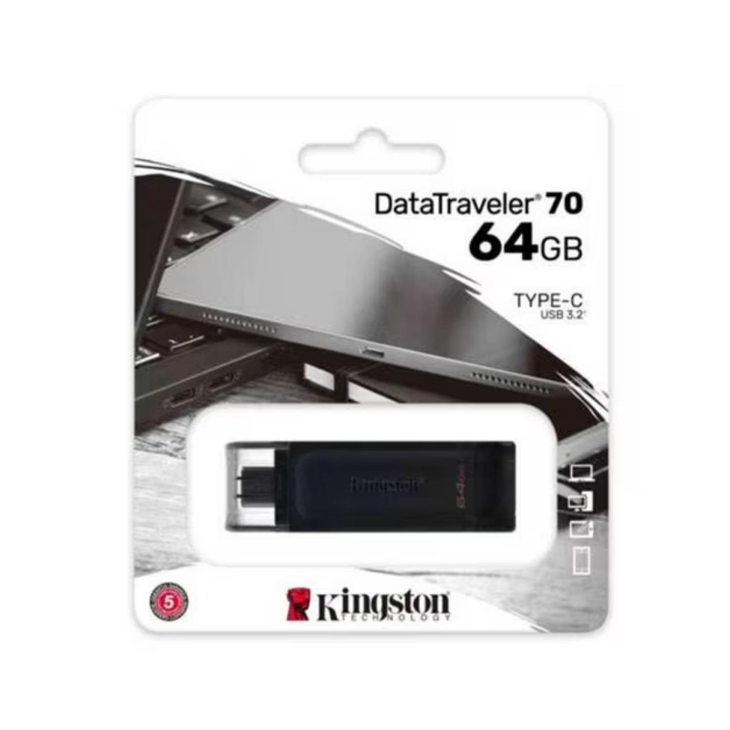 Pendrive USB 3.2 Tipo C 64Gb Negro DT70-4