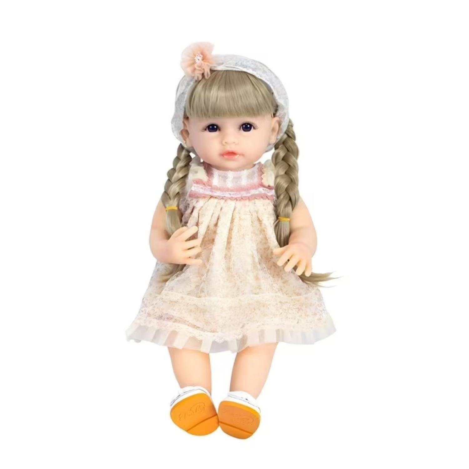 Juguete Bebe Realista 55cm Rubia Vestido Rosa Infantil-0