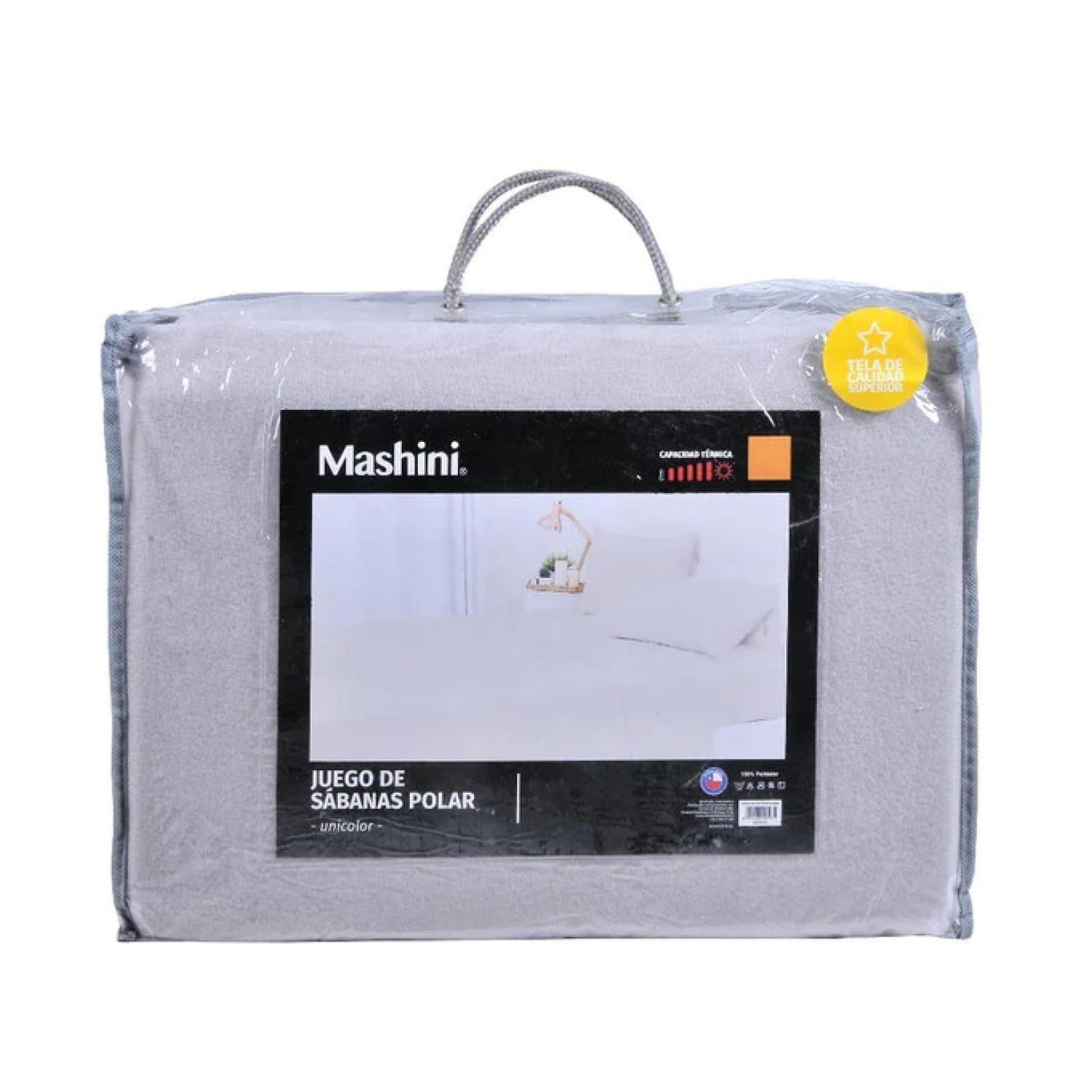 Juego De Sabanas De Polar 2 Plazas 240x210cm Gris Mashini-0