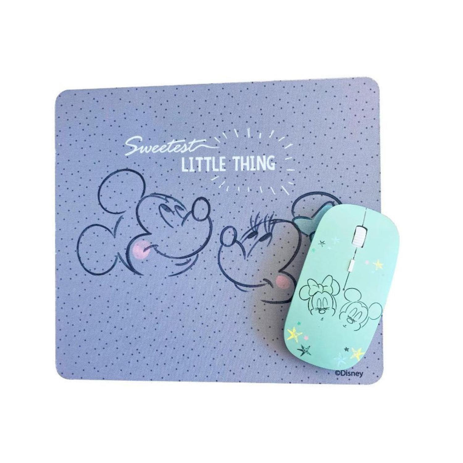 Kit Mouse Inalambrico USB 3B Y MousePad Gris Minnie Mouse-2