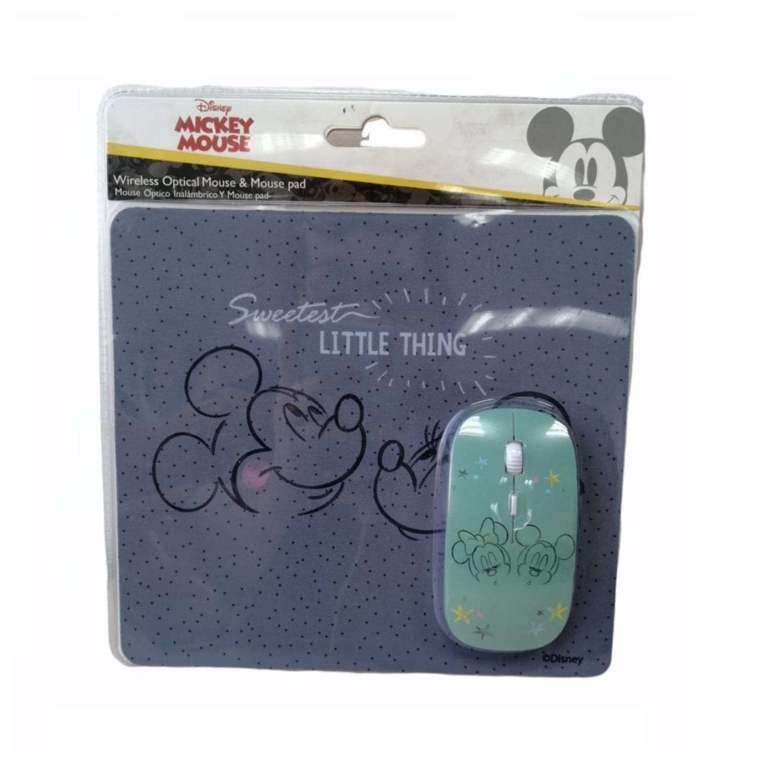 Kit Mouse Inalambrico USB 3B Y MousePad Gris Minnie Mouse-3
