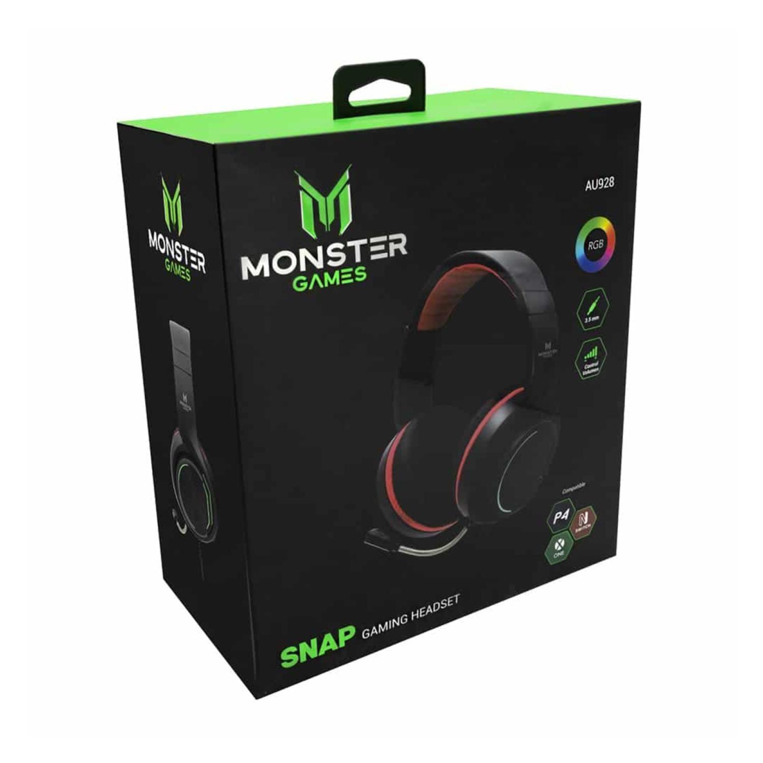 Audifonos Gamer Jack 3.5 USB RGB PS4 PC Snap Monster Games-4