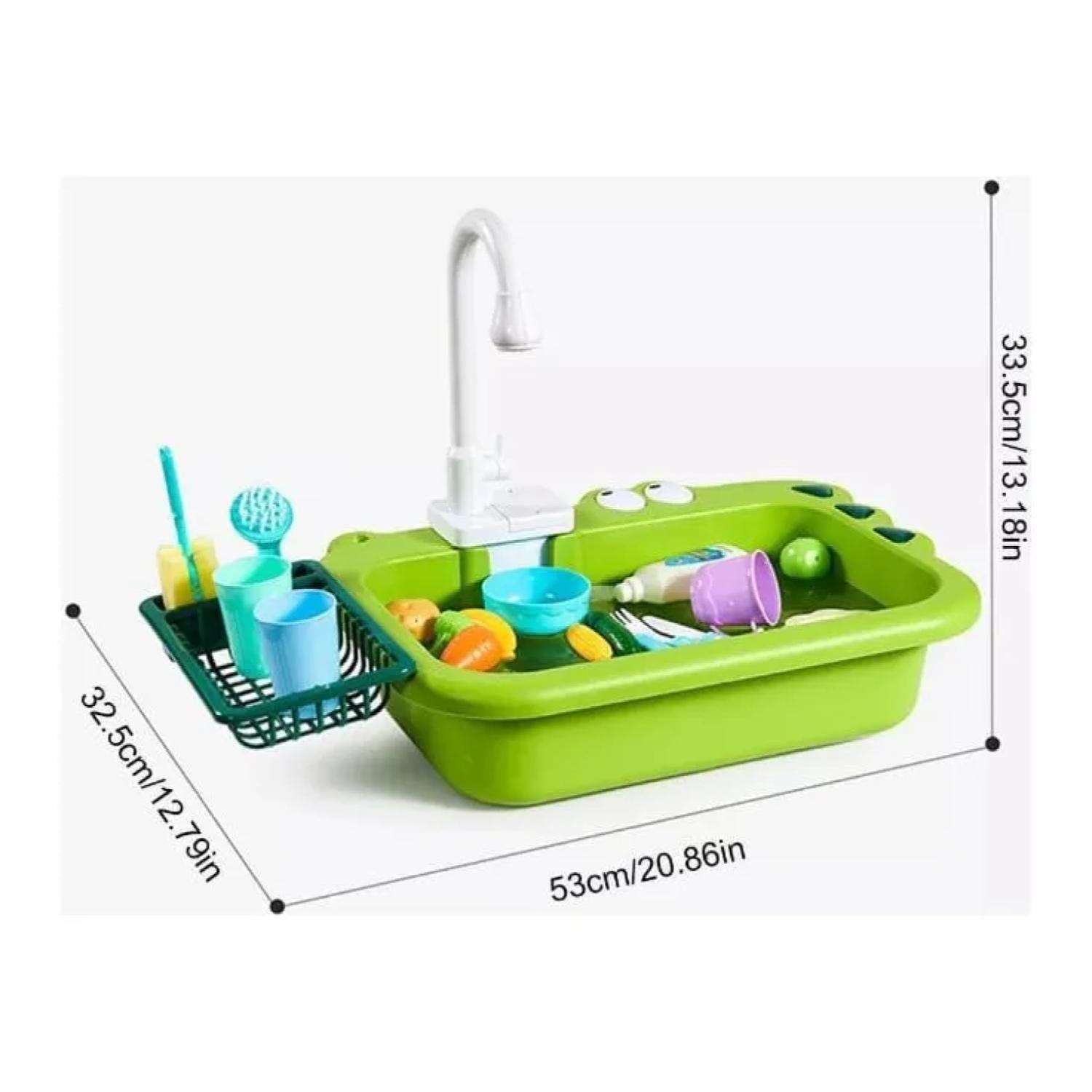 Juguete Fregadero Lavavajillas Con Accesorios Verde Infantil-2