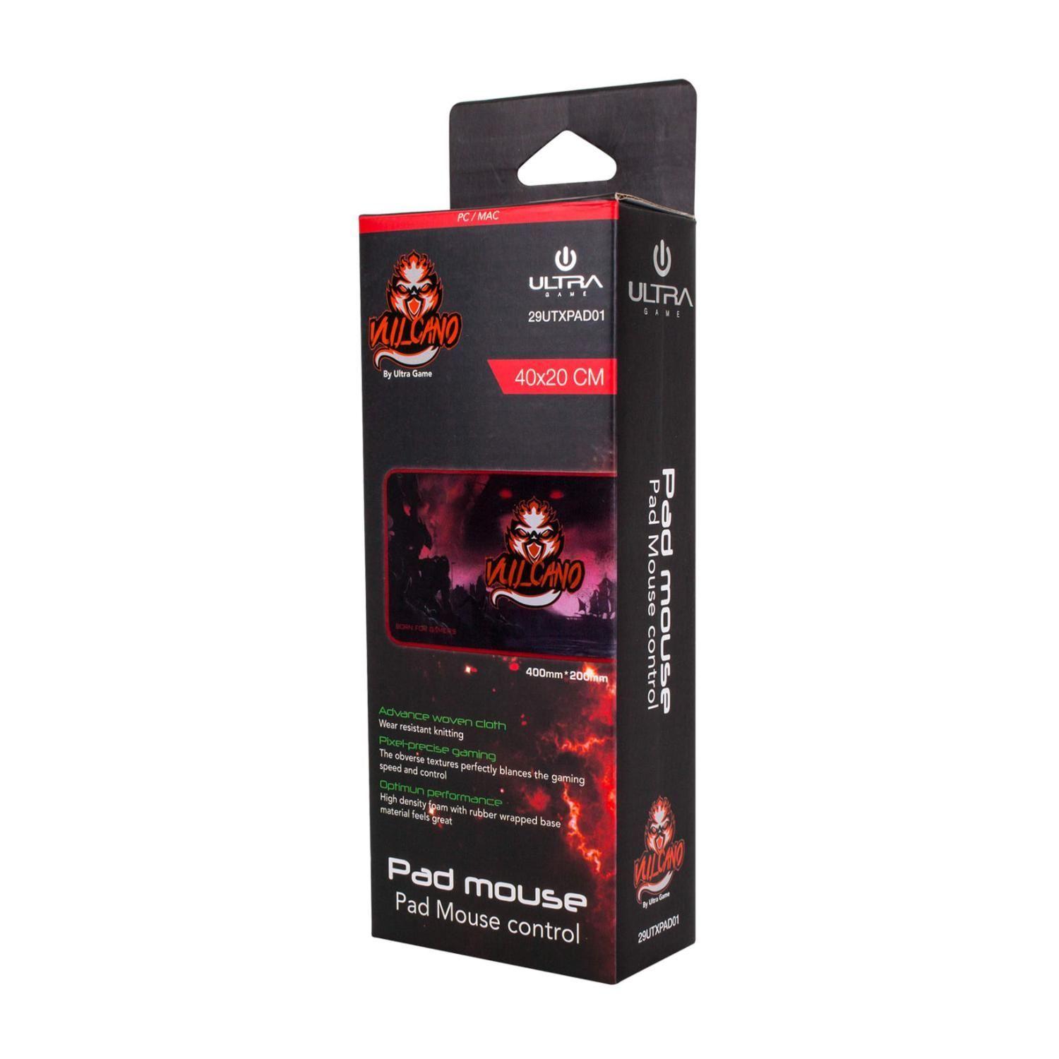 MousePad Gamer XL 20x40cm Rojo Vulcano Ultra-2
