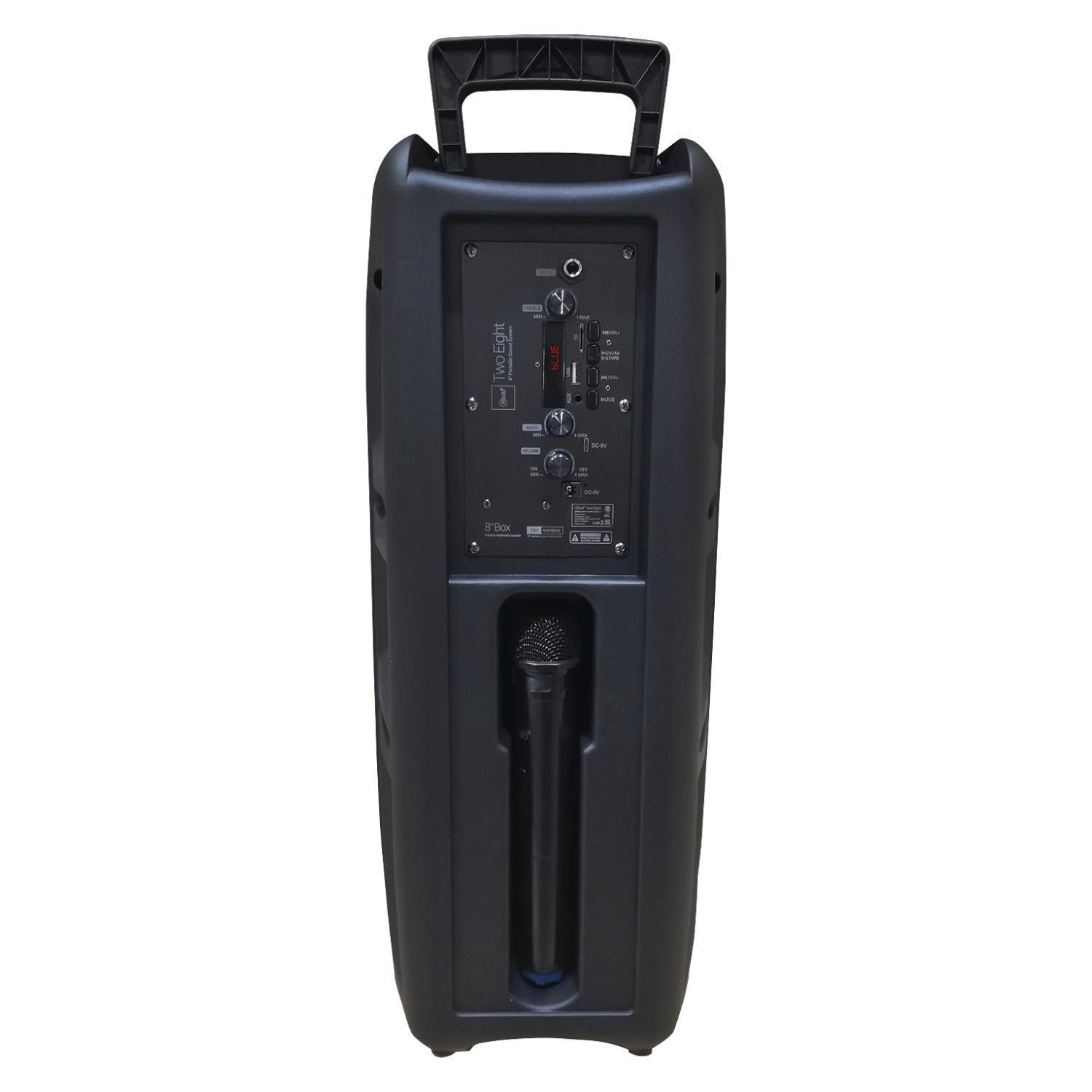 Parlante Bluetooth Karaoke 3500W RGB Negro Two Eight-2