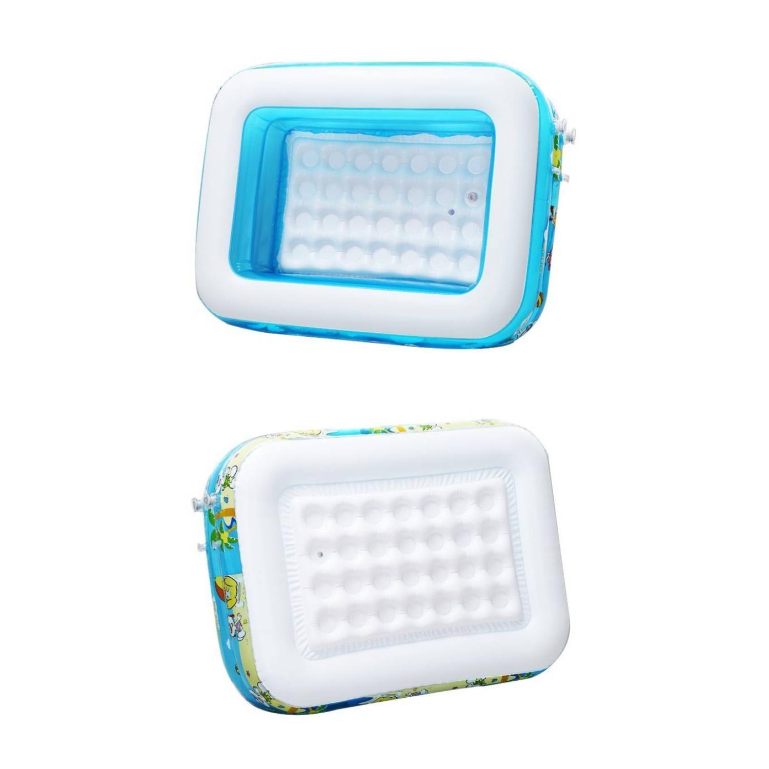 Piscina Inflable Rectangular 120x90x35cm Infantil Celeste-2