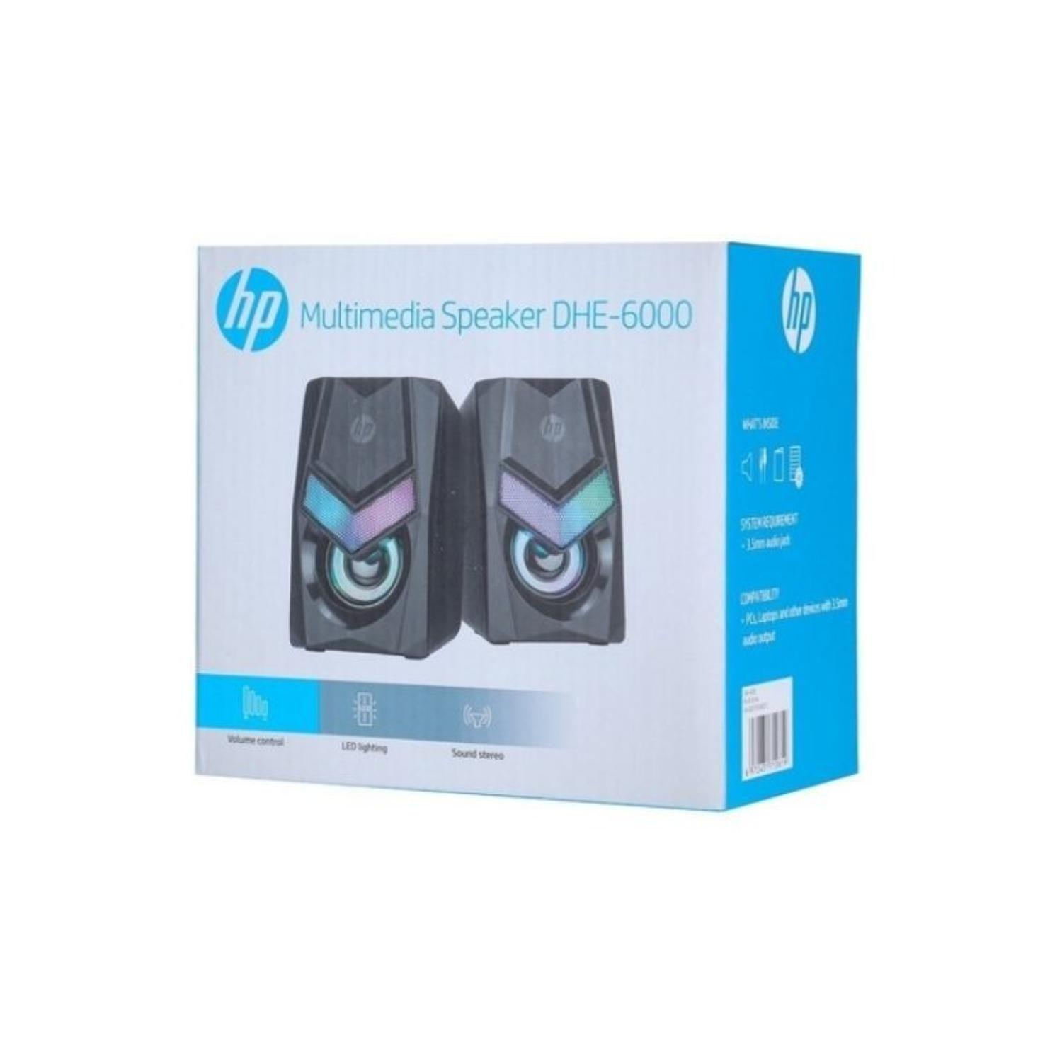 Parlantes Gamer USB Jack 3.5 RGB 2x3W RMS Negro DHE-6000 HP-2