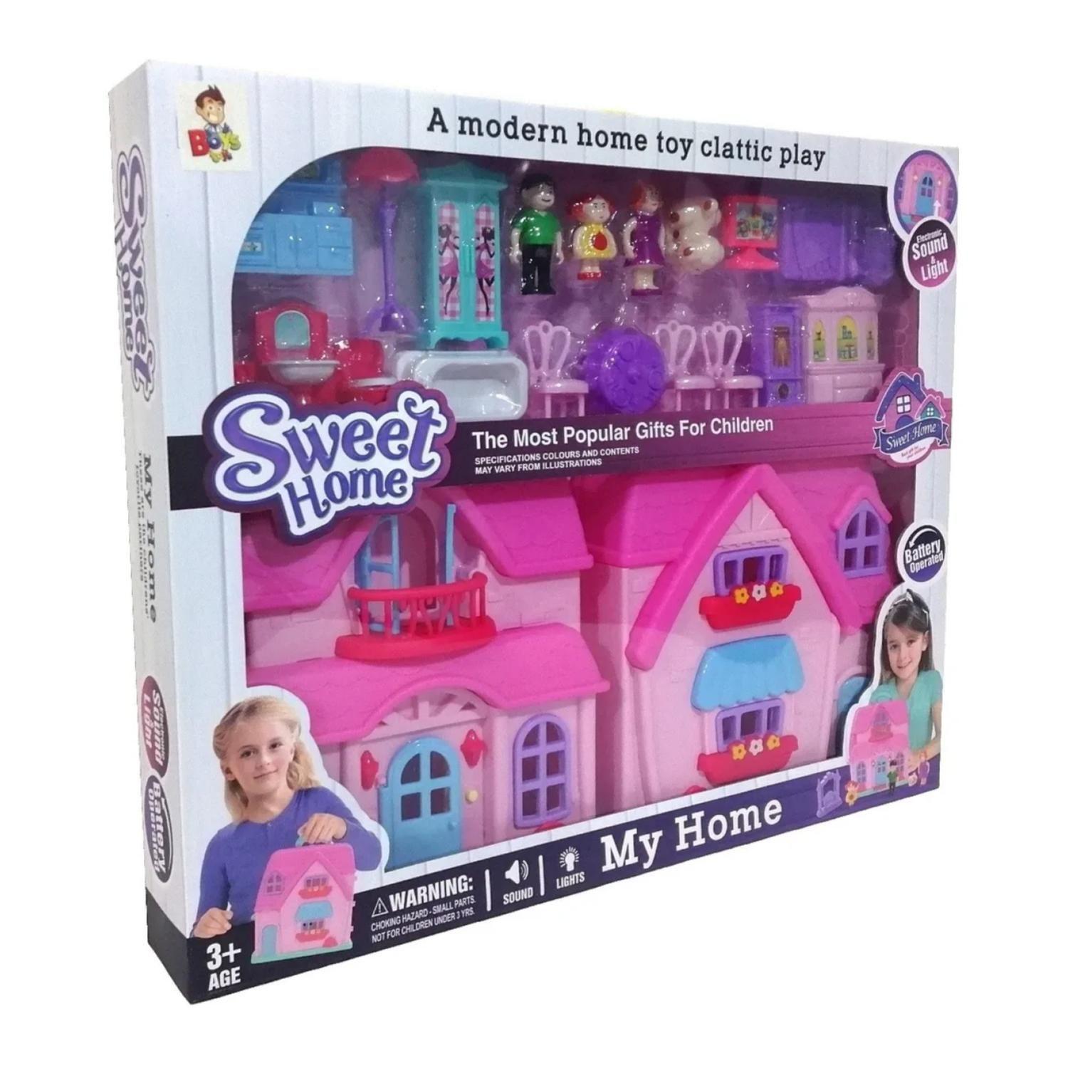 Juguete Casa De Muñecas Con Accesorios Luz Sonido Infantil-4