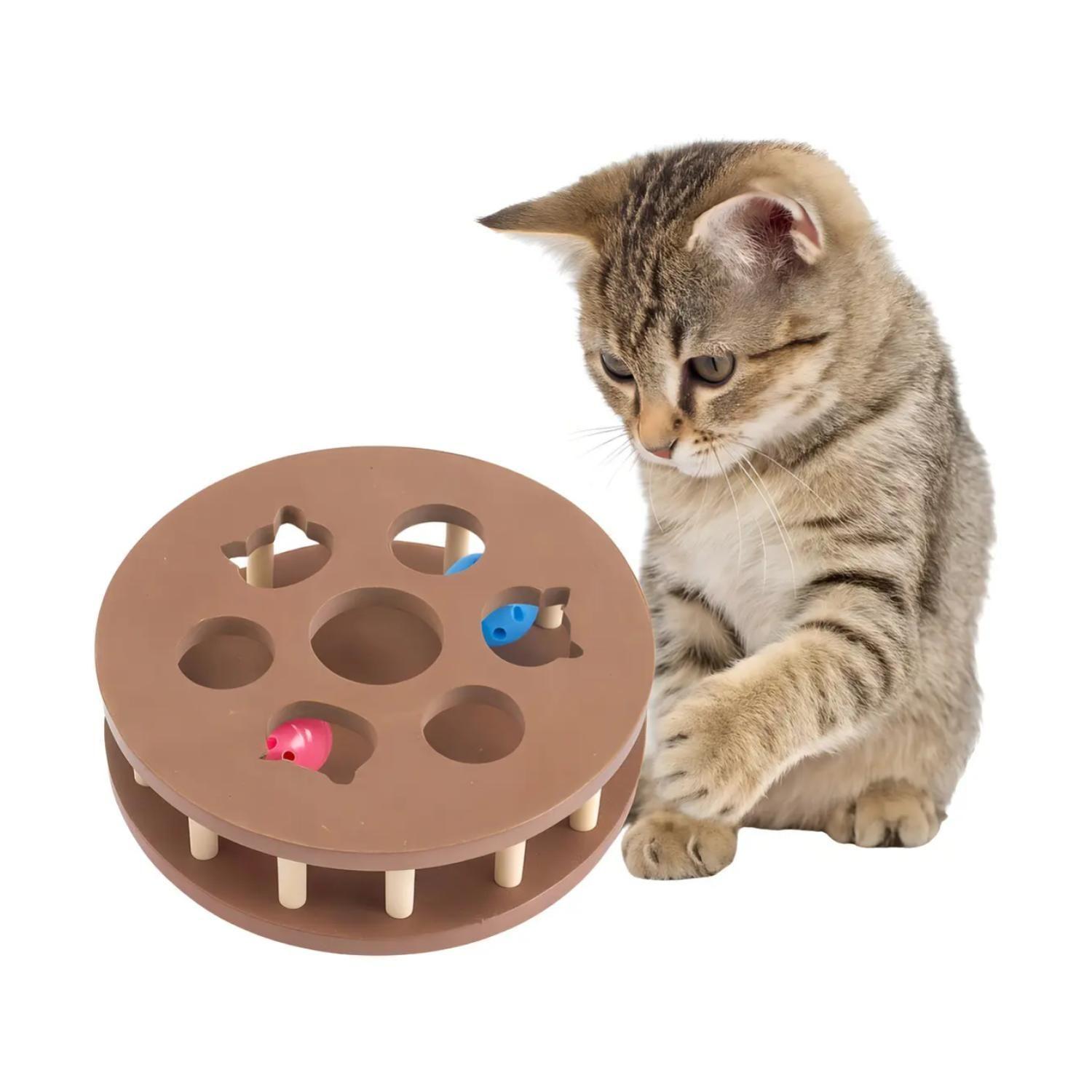 Juguete Interactivo Rueda Con Pelotas Para Gatos Mascotas-3