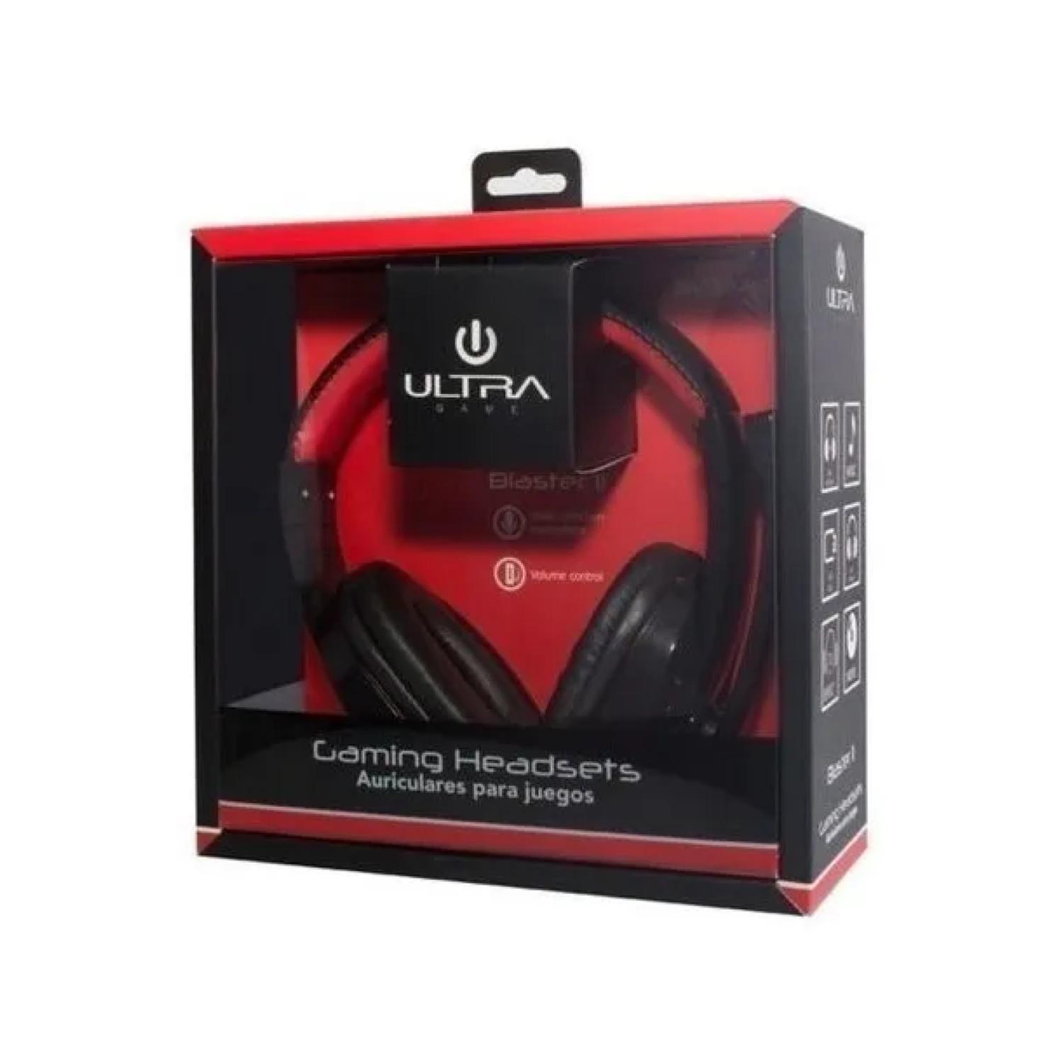 Audifono Gamer Jack 3.5 Ps4 Xbox PC 2Mts Negro Rojo Ultra-2