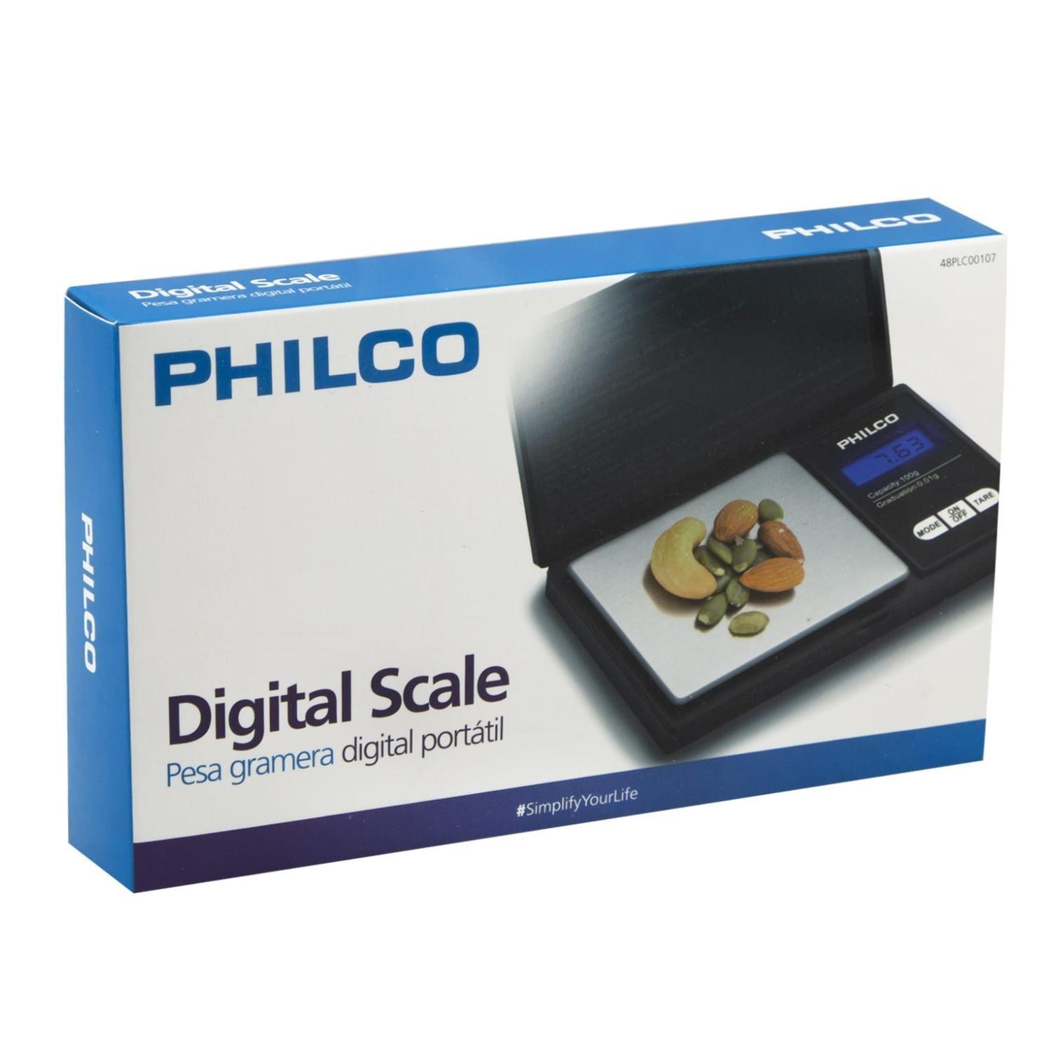 Pesa Gramera Digital Portatil 0.01 A 100 Gramos Negro C00107 Philco-2