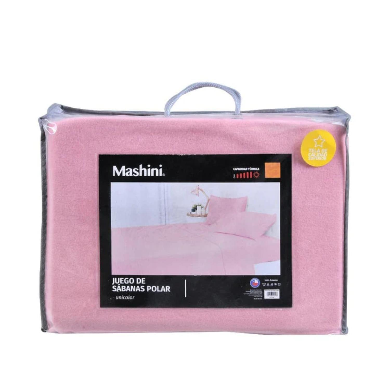 Juego De Sabanas De Polar 2 Plazas 240x210cm Rosado Mashini-0