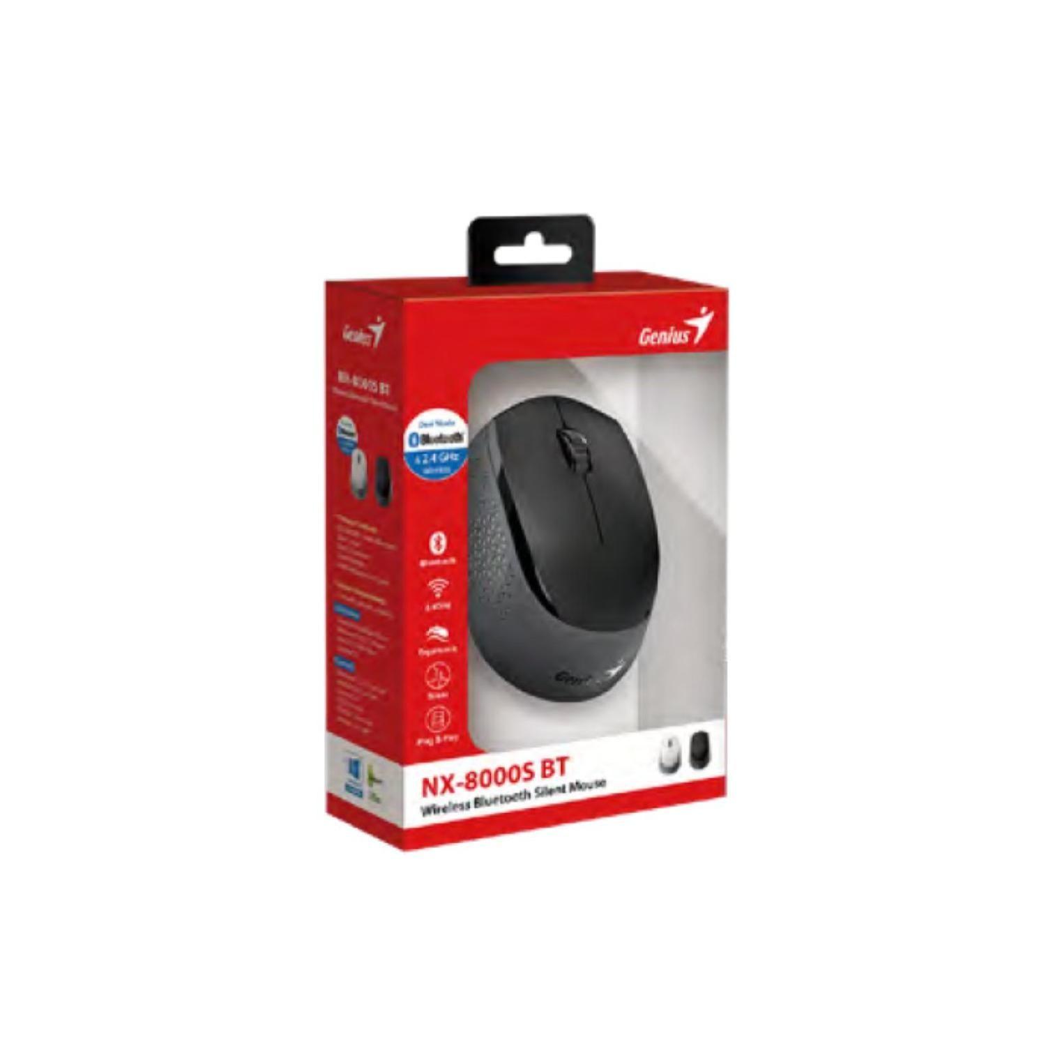 Mouse Inalambrico USB Y Bluetooth 3 Botones Gris NX-8000S-3
