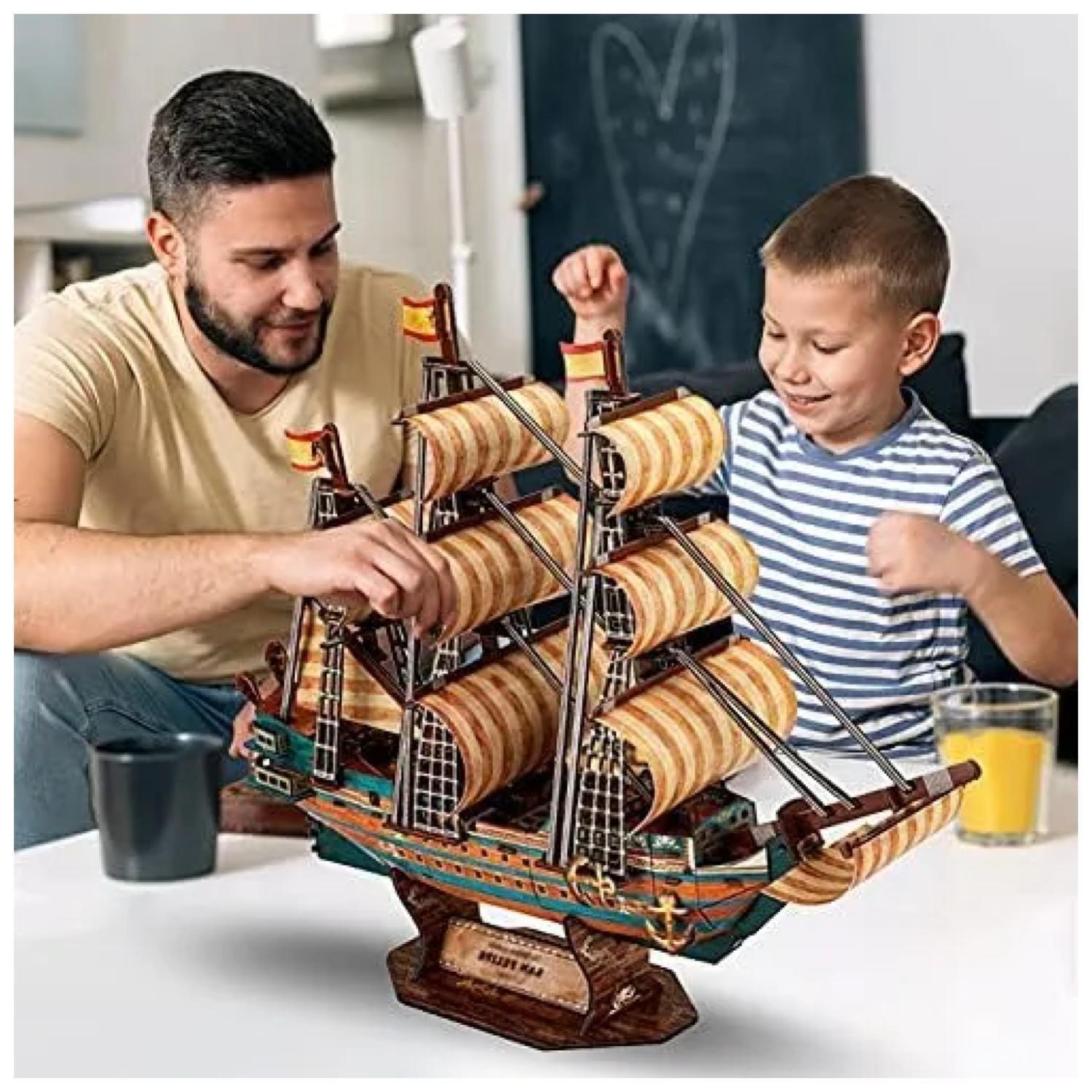 Juguete Rompecabezas 3D Barco Español San Felipe 146 Piezas-2