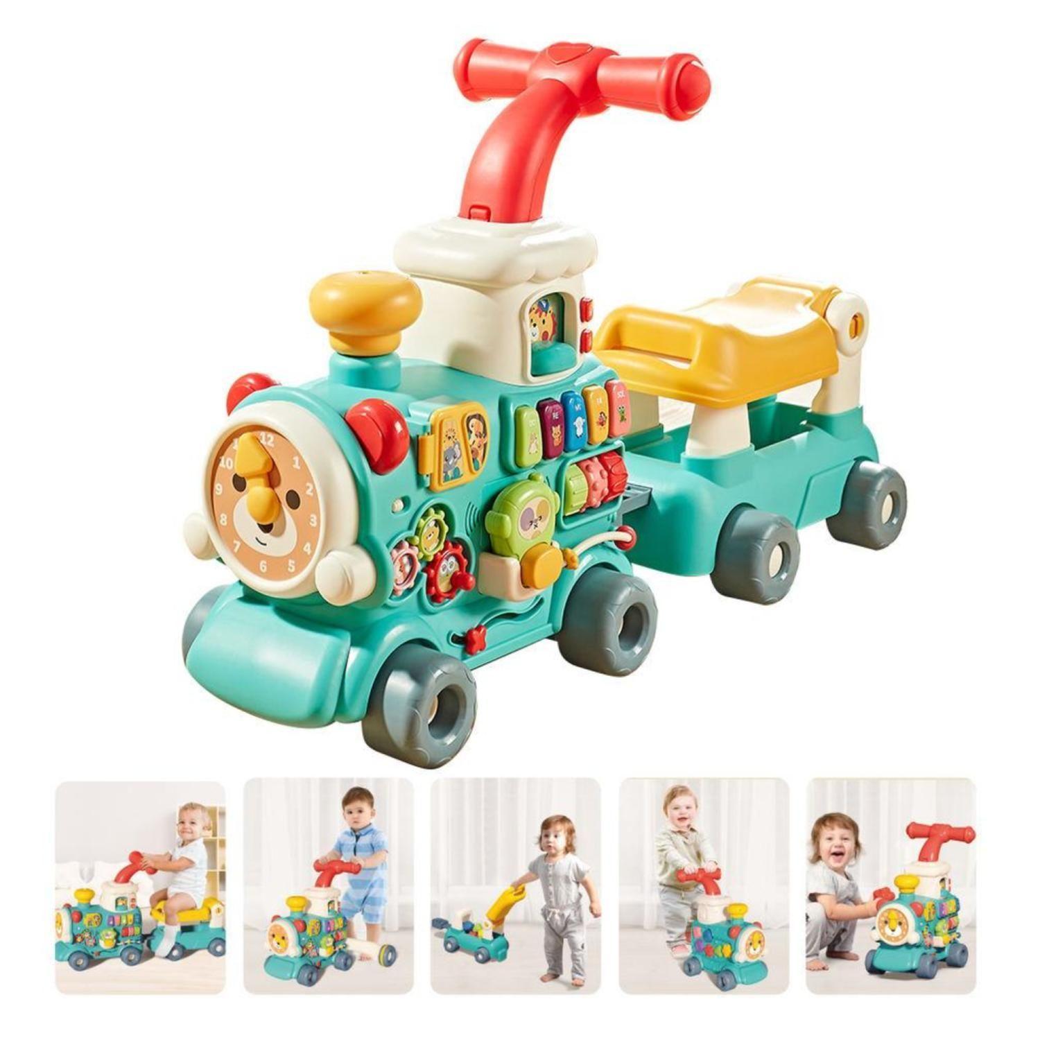 Juguete Tren Caminador 5 En 1 Didactico Con Sonidos Azul Infantil-2