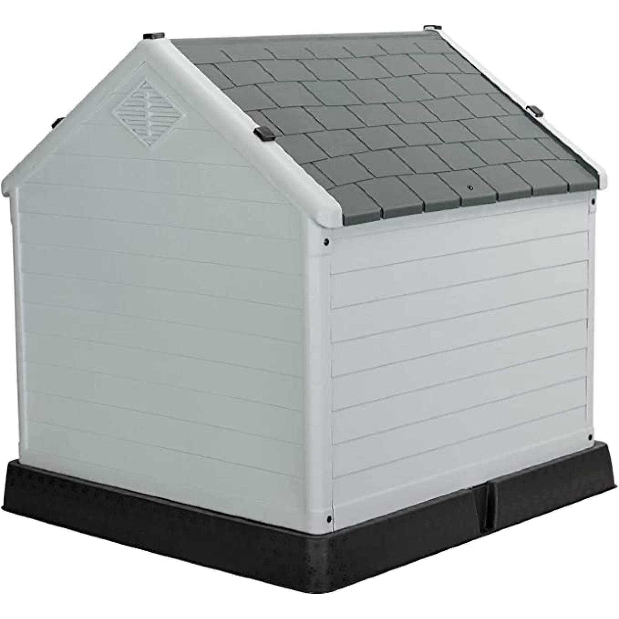Casa Para Mascotas Perros Pequeña PVC 72x14x67Cm Gris-2