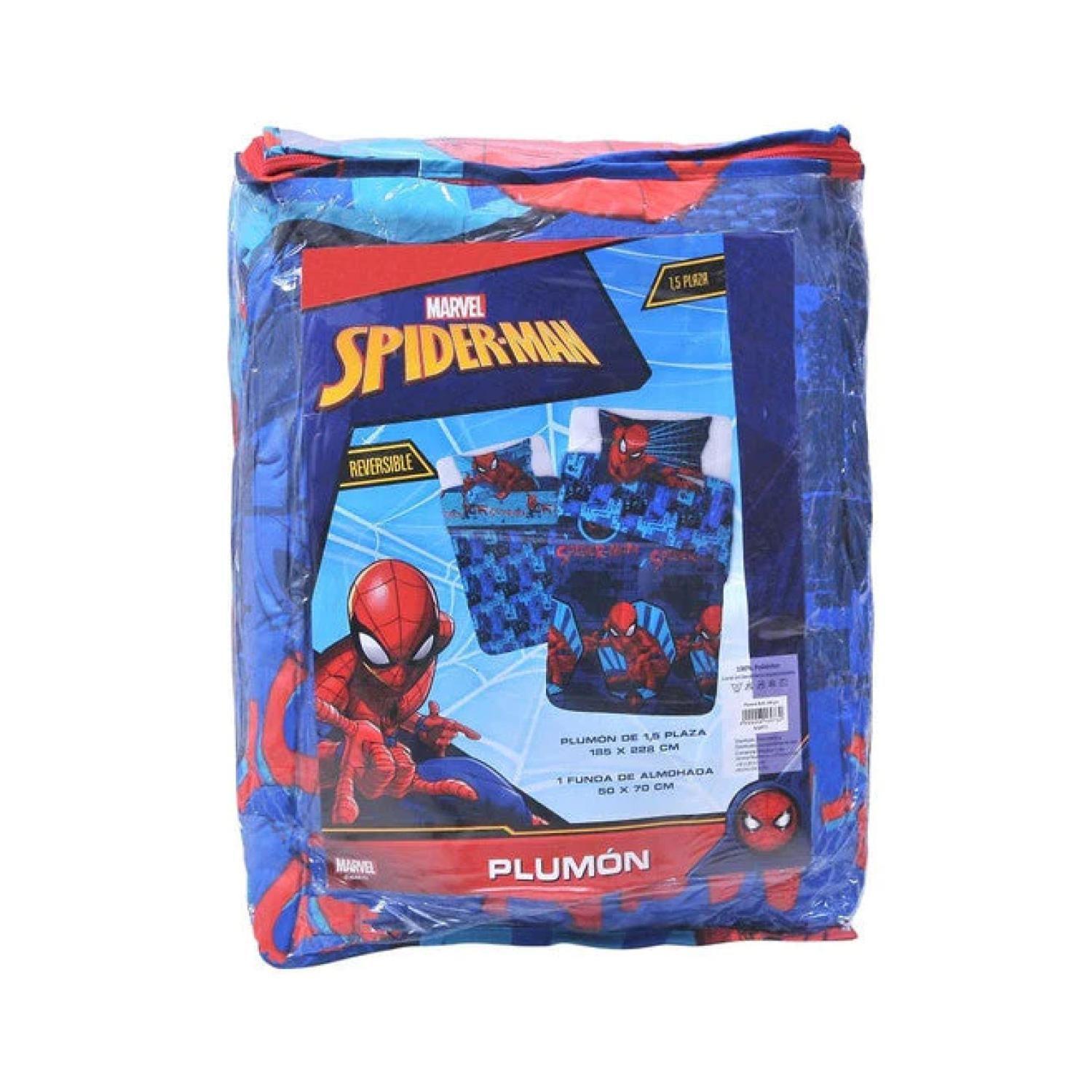 Plumon 1.5 Plazas Infantil Spiderman Ciudad Mashini-0
