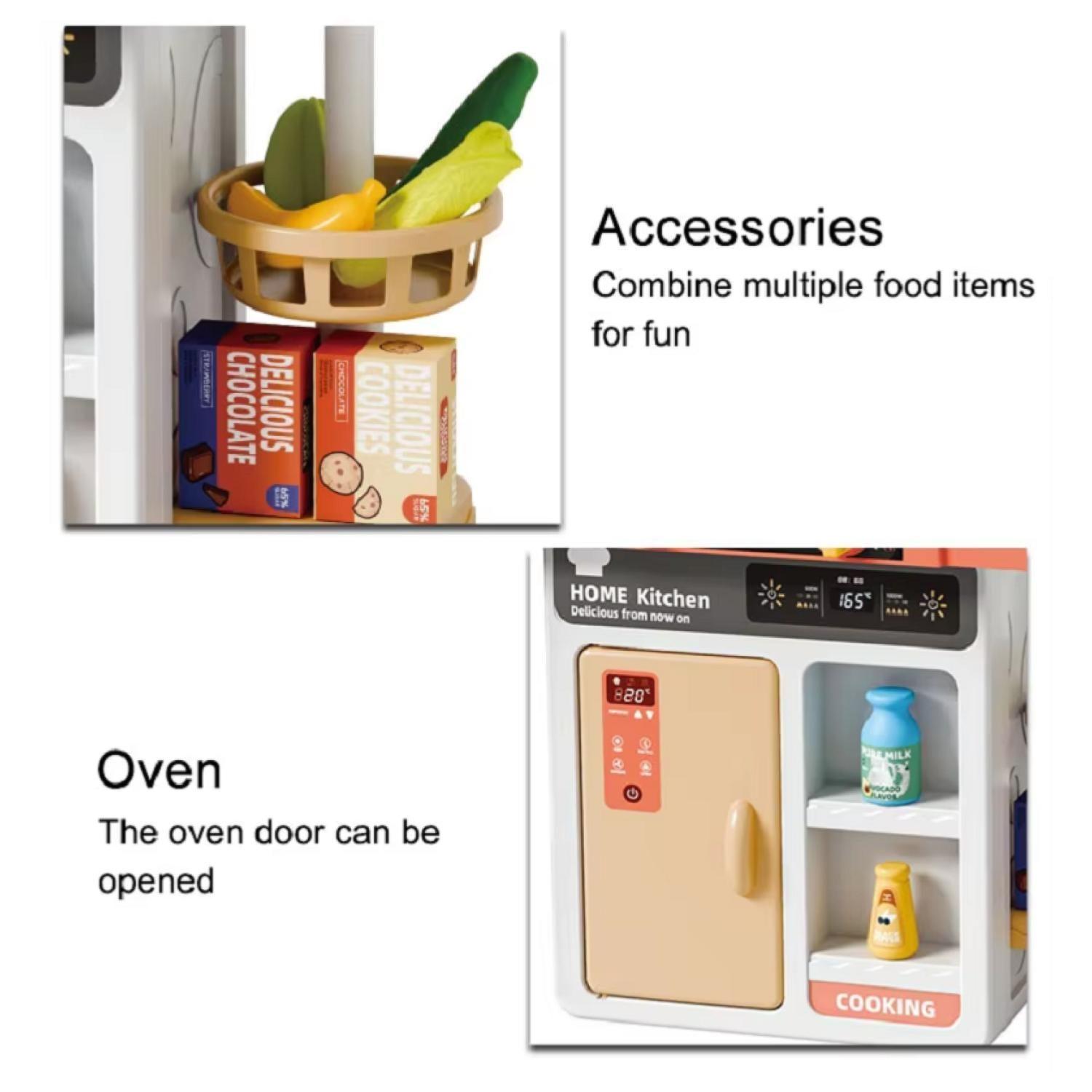 Juguete Cocina 43 Piezas 68cm Interactiva Coral Infantil-2