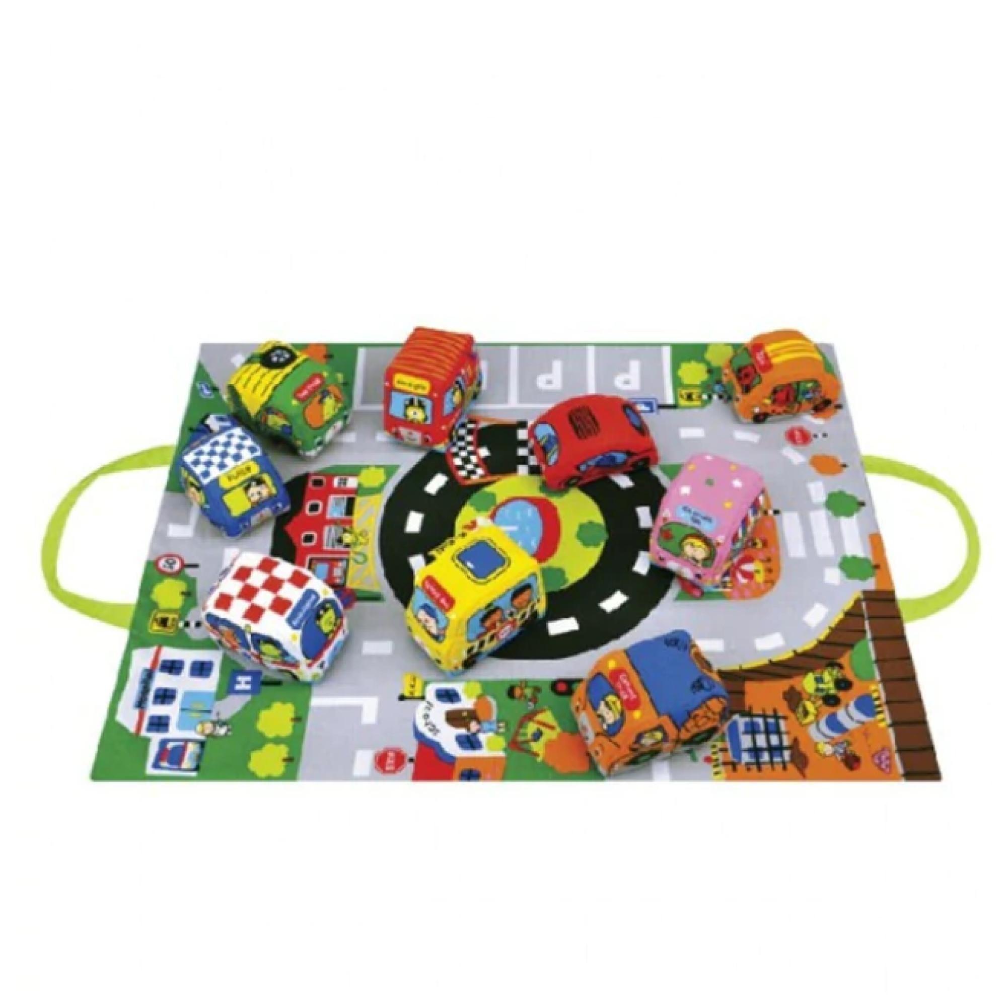 Juguete Set De Autos Con Pista Alfombra 7 Piezas Infantil-1