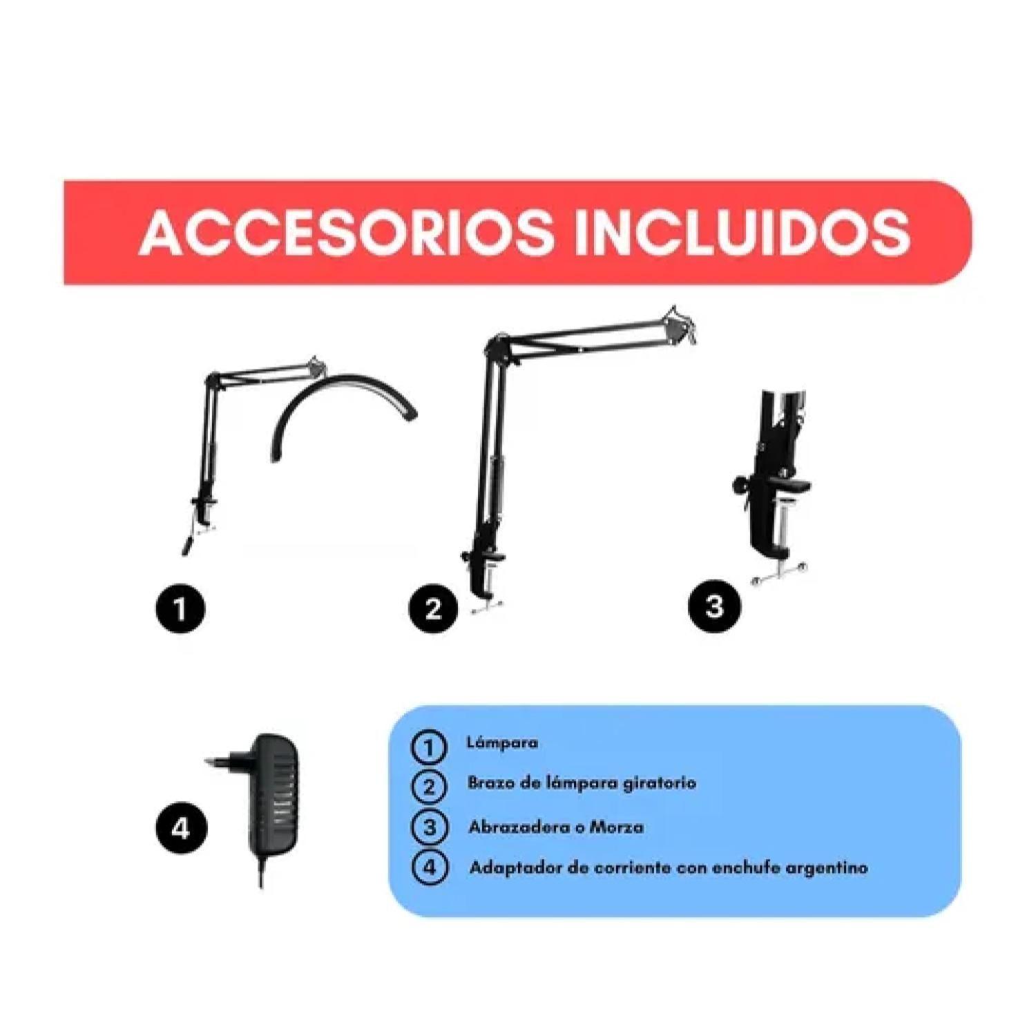 Lampara Ajustable Articulada Para Manicurista Pestañas Cara-3