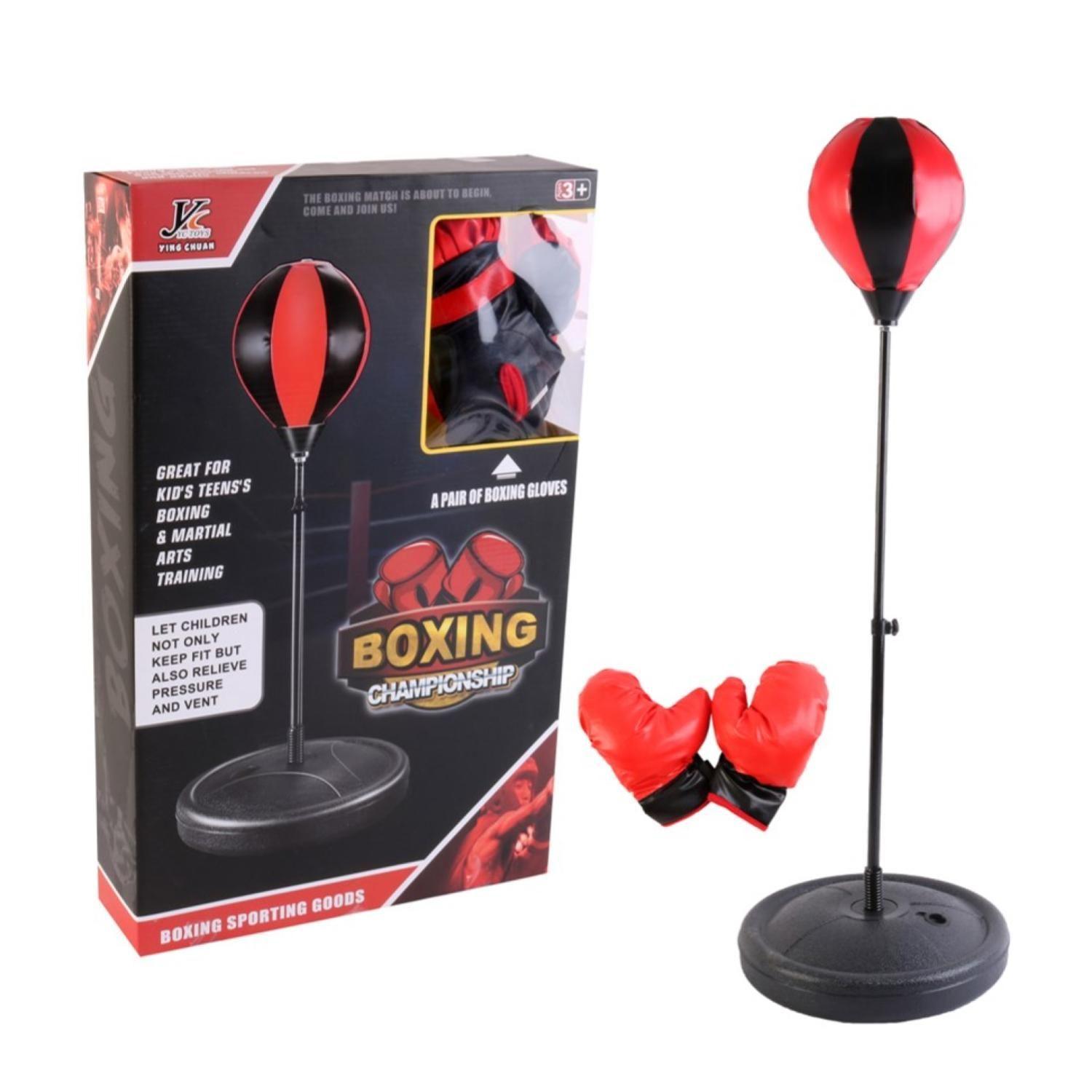 Juguete Kit De Boxeo Con base Negro Rojo-2