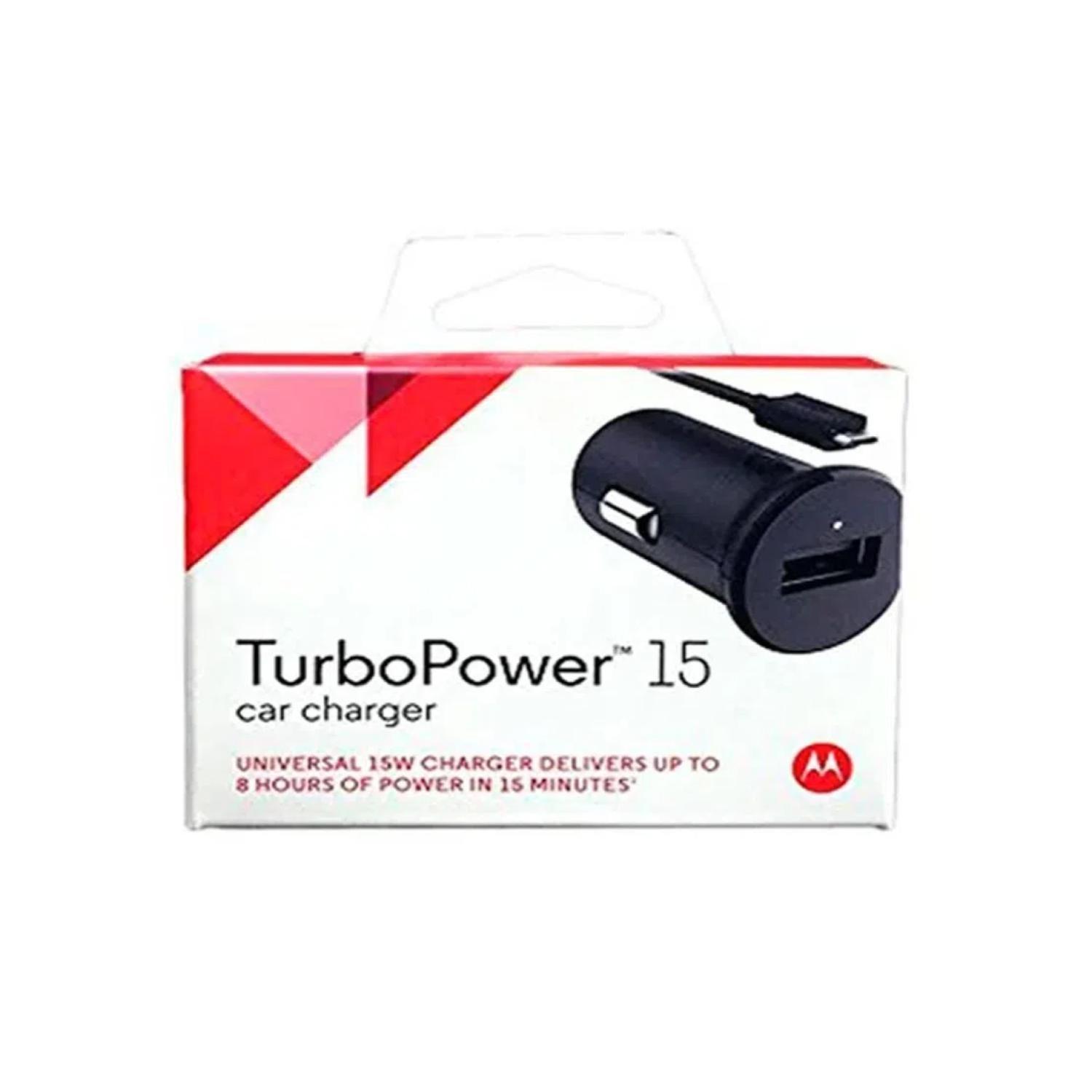 Cargador Para Automovil Carga Turbo Micro USB Negro Motorola-2