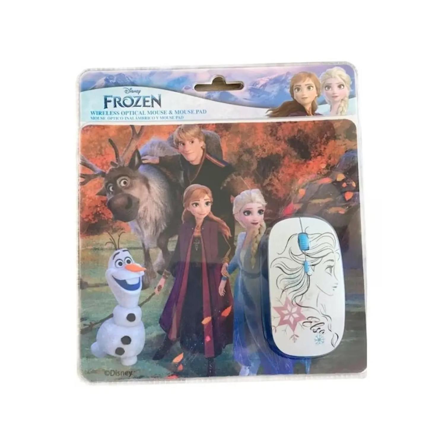 Kit Mouse Inalambrico USB 3B Y MousePad Frozen-2