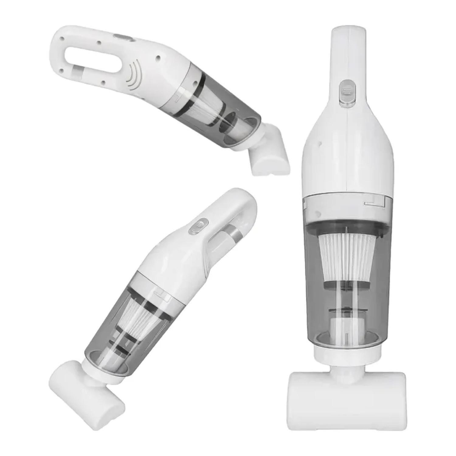 Aspiradora Portatil 2 En 1 Inalambrica Con Accesorios Blanco-2