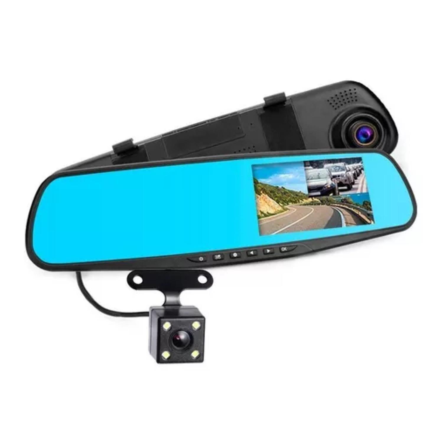 Espejo Retrovisor Con Camara Frontal Y Trasera HD Cableado-0