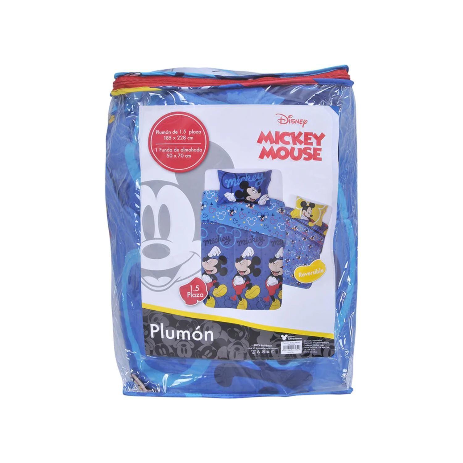 Plumon 1.5 Plazas Microfibra Infantil Azul Mickey Mouse-1