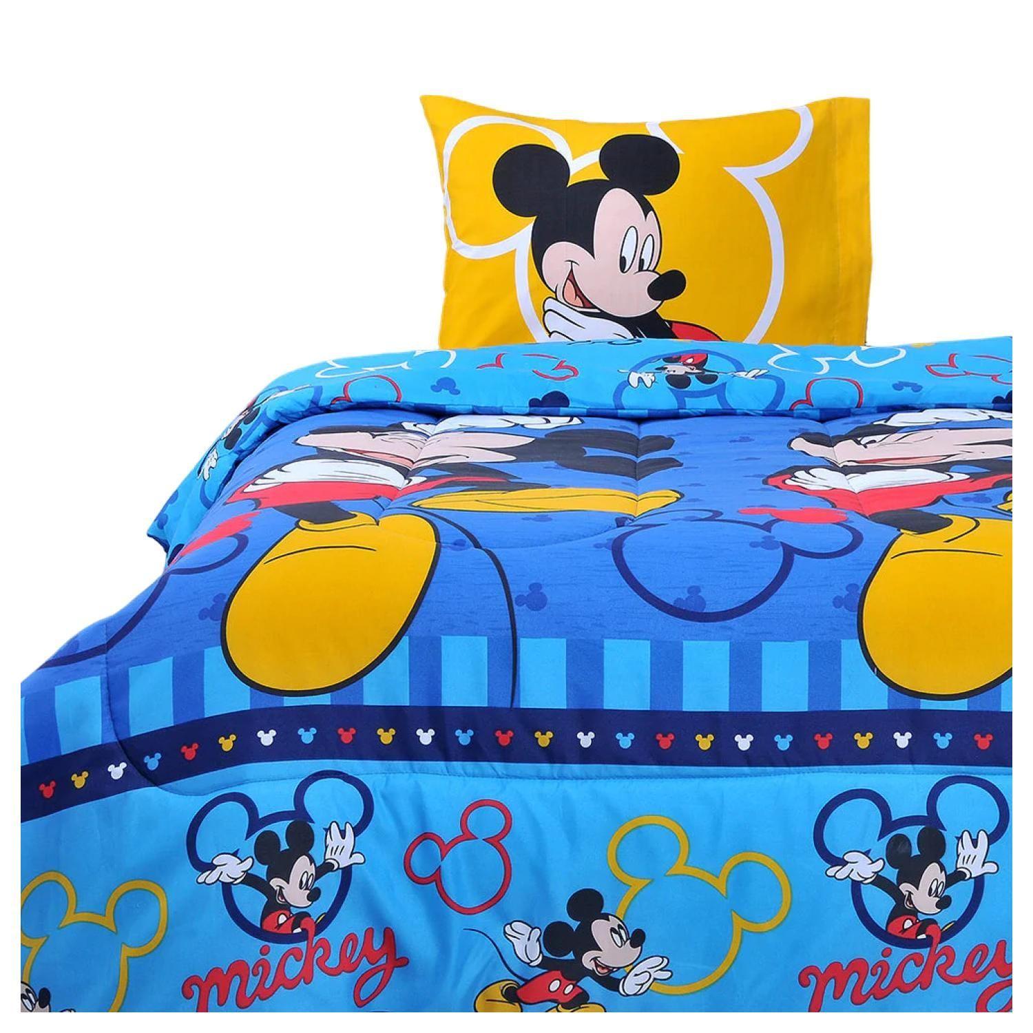 Plumon 1.5 Plazas Microfibra Infantil Azul Mickey Mouse-0