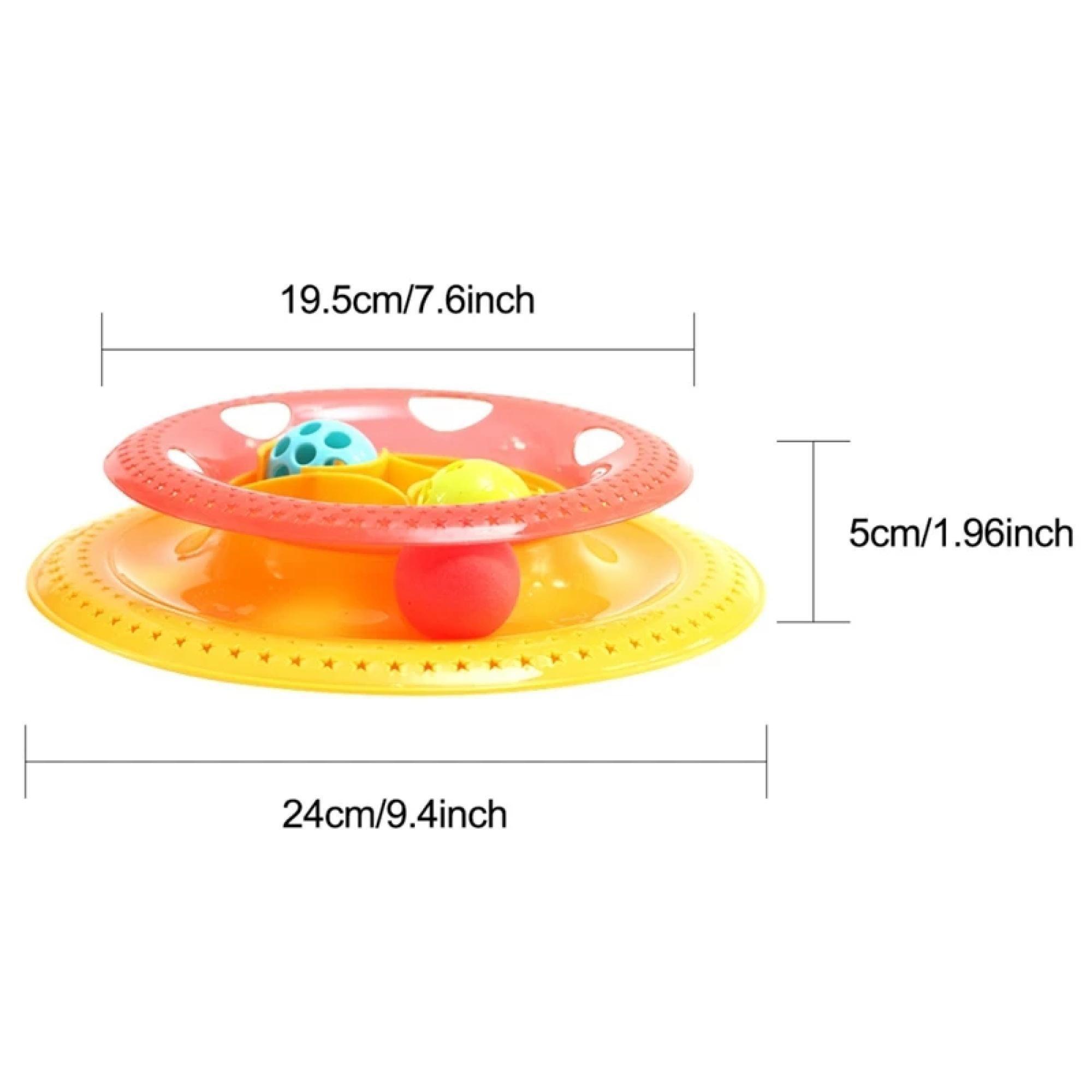 Plato Tazon De Comida Para Gatos Antiansiedad Con Pelotas-2