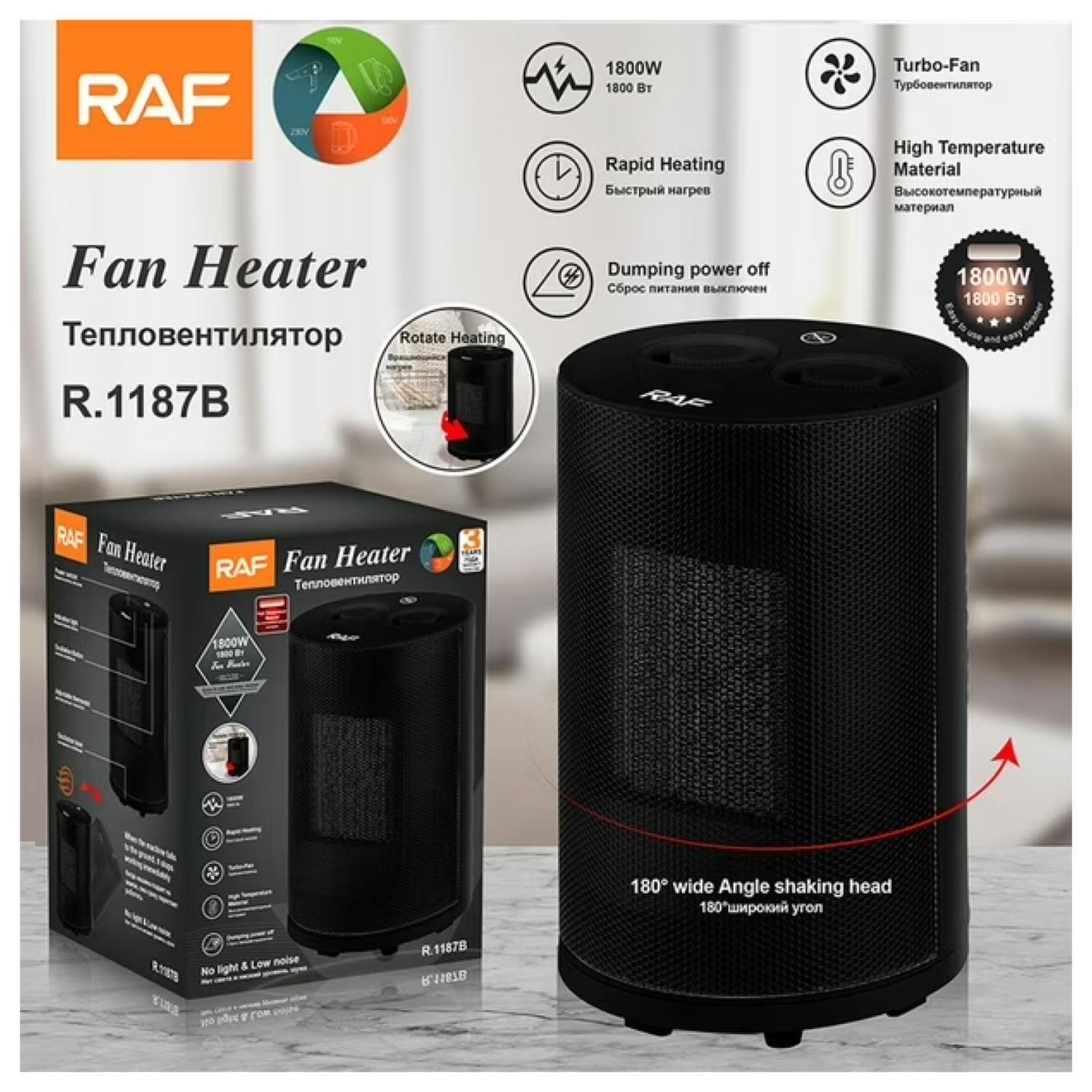 Ventilador Y Calefactor Giratorio 1800W Negro R1187 RAF-4