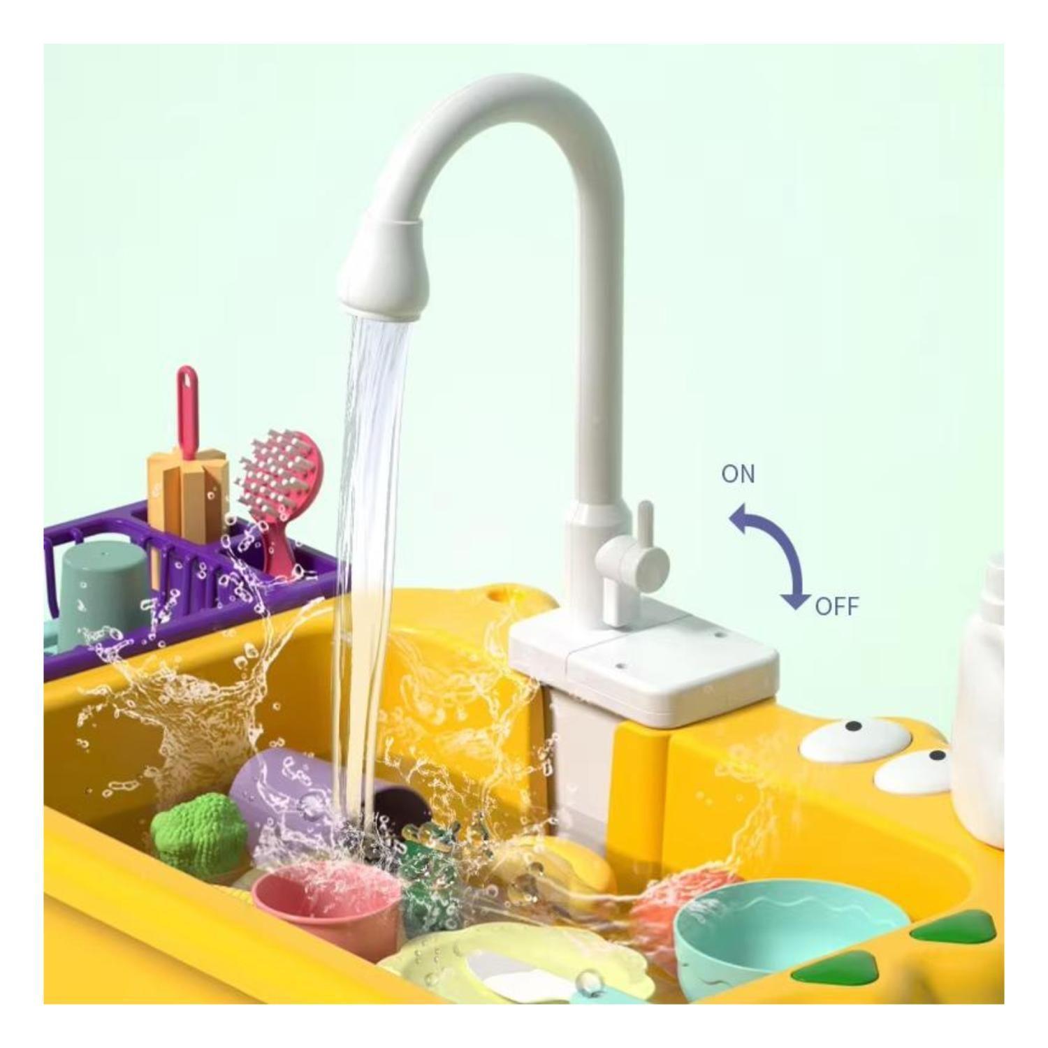 Juguete Lavavajillas 20Pzas Interactivo Accsorios Amarillo Infantil-4