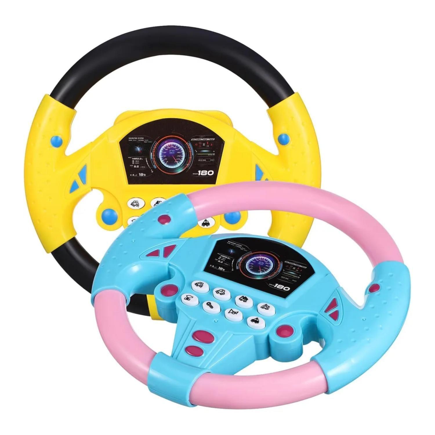 Juguete Volante Simulador De Auto Para Niños Amarillo-3