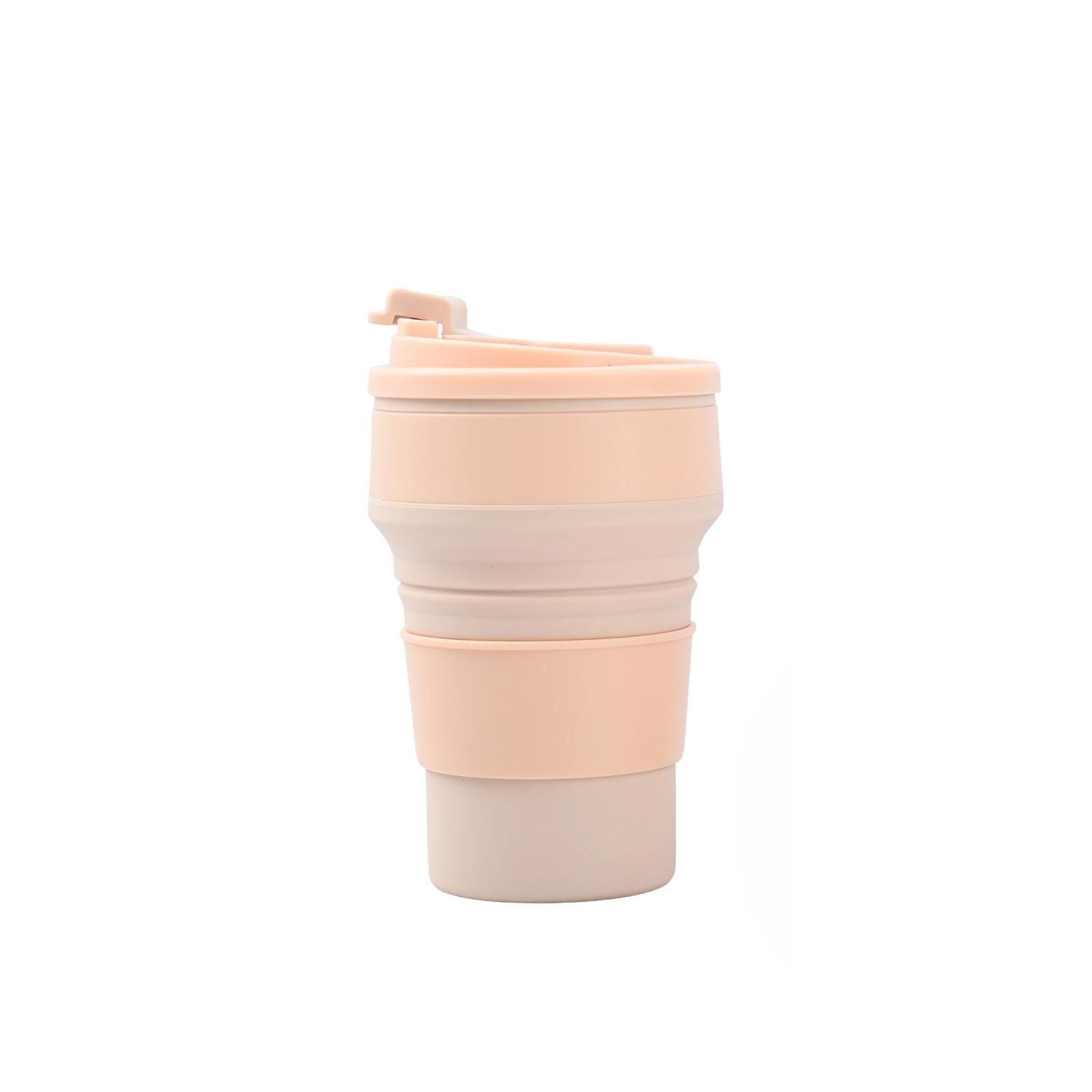 Termo De Silicon Plegable Ecologico Portatil Cafe-0