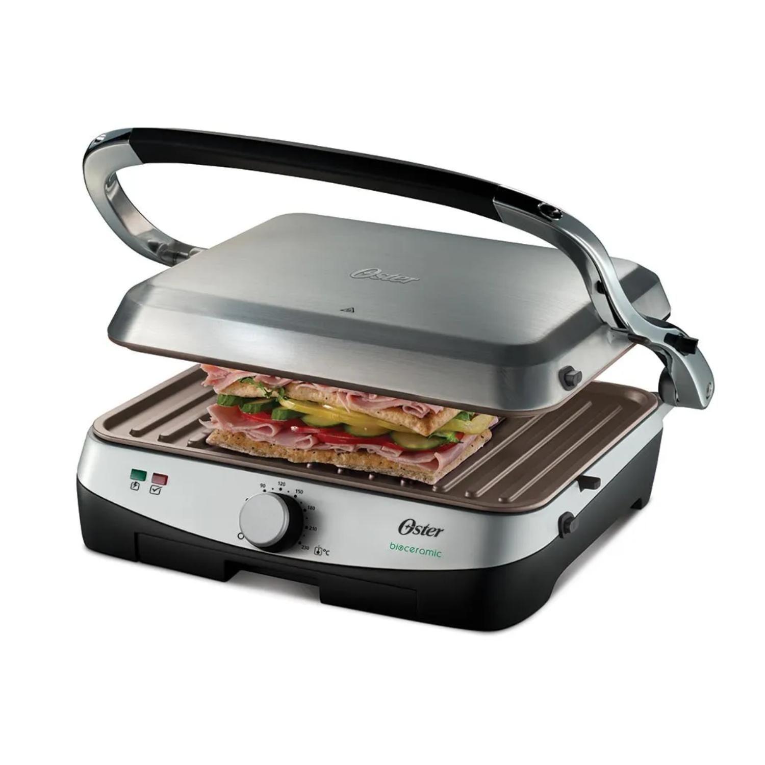 Plancha Panini Tostador 1400W Acero Inoxidable Oster-0