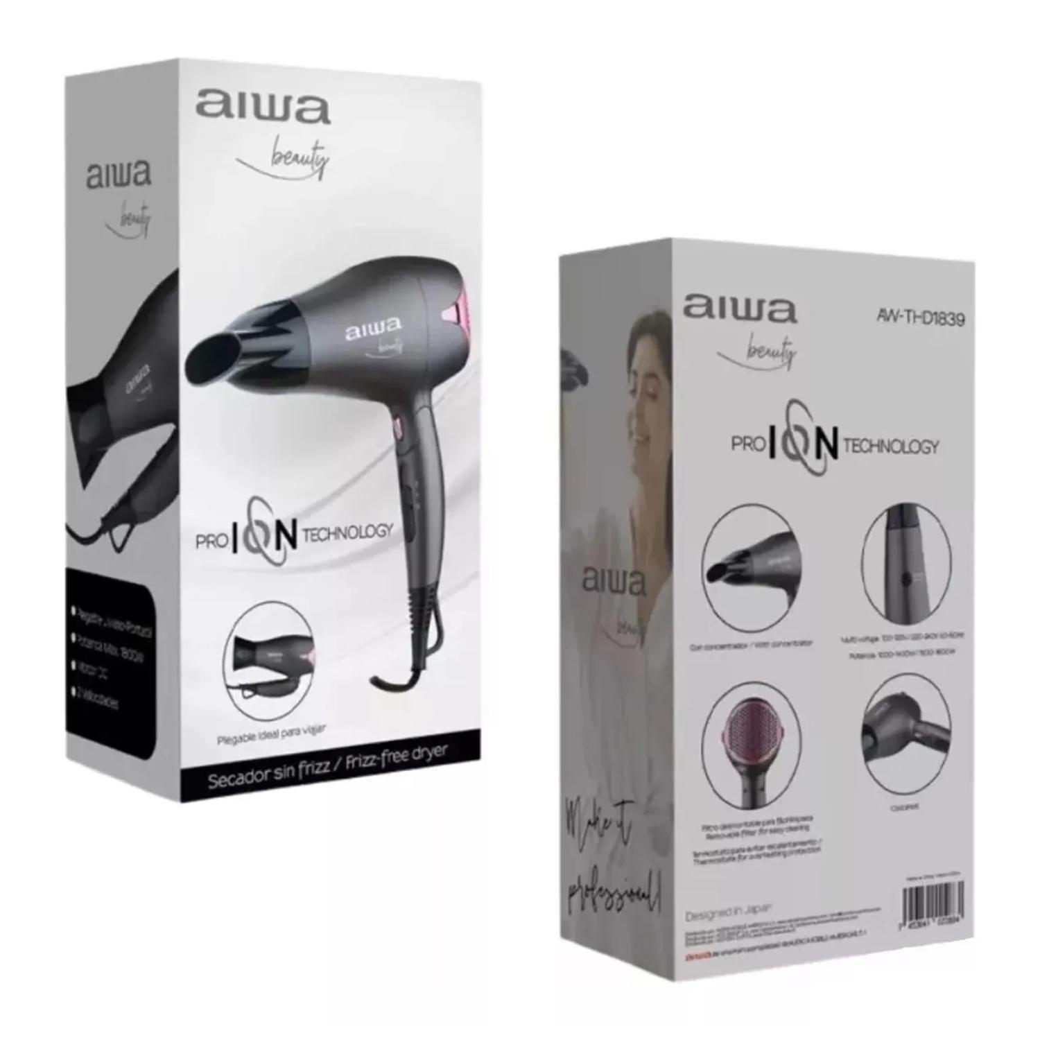 Secador De Pelo Cabello 1800W 2N 2V Gris Aw-thd1839 Aiwa-4