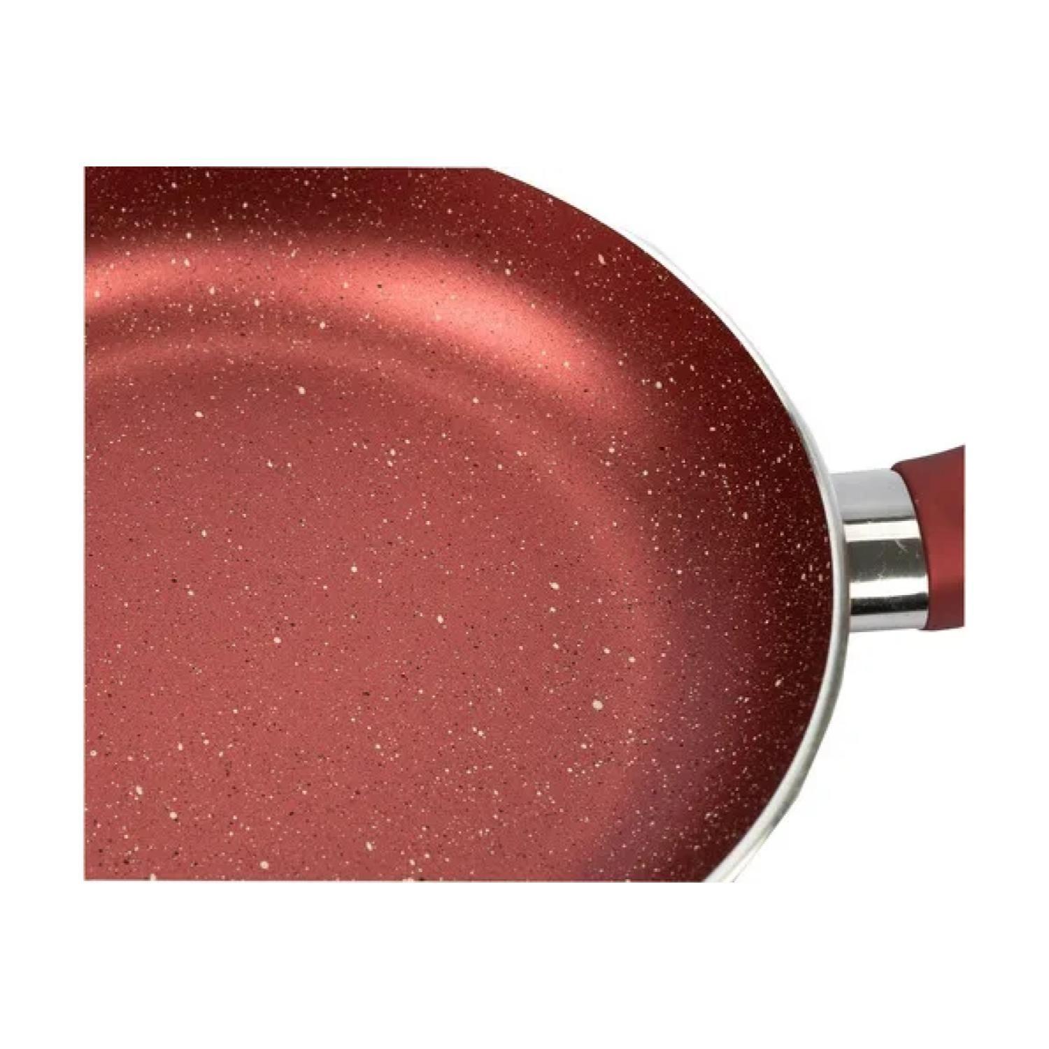 Sarten De Cocina Antiadherente 24cm Rojo Mango De Silicona-2