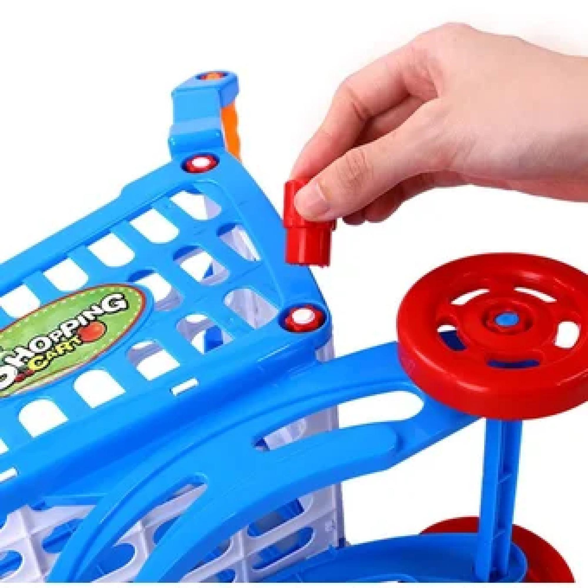 Juguete Set Carrito De Compras Con Accesorios 56 Piezas Azul-3