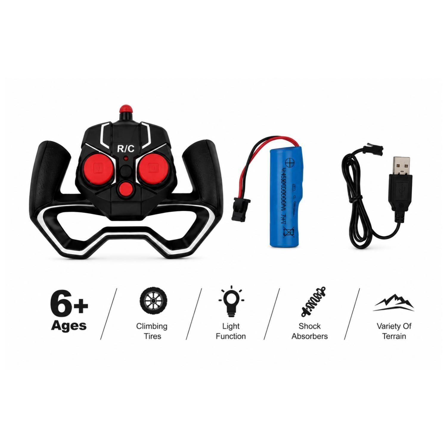 Juguete Auto A Control Remoto 6x6 1 12 Luces LED Infantil-3