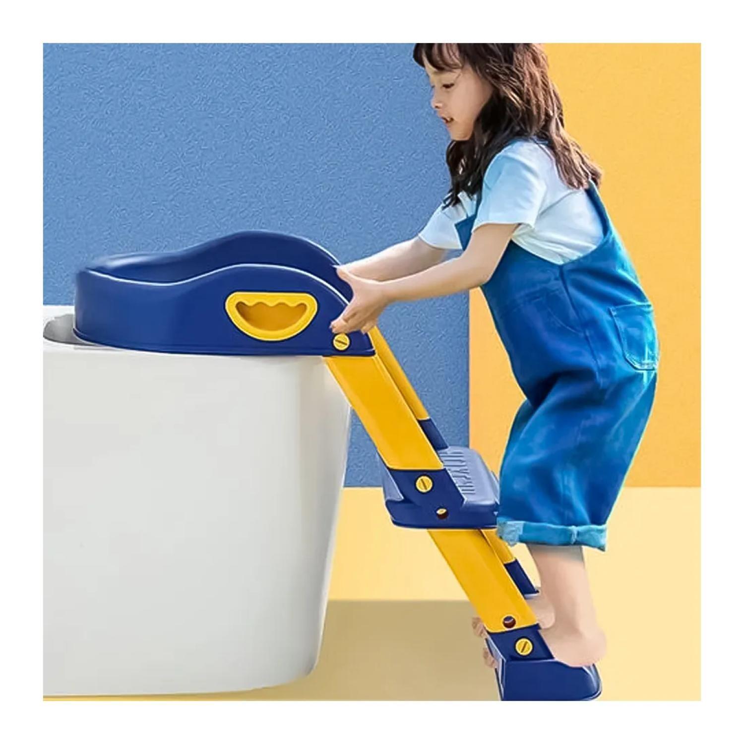 Escalera Asiento Pelela Entrenador Infantil Plegable Azul-4